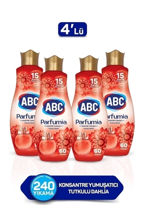 ABC Parfumia Konsantre Çamaşır Yumuşatıcısı Tutkulu Dahlia 4 X 1440 ml