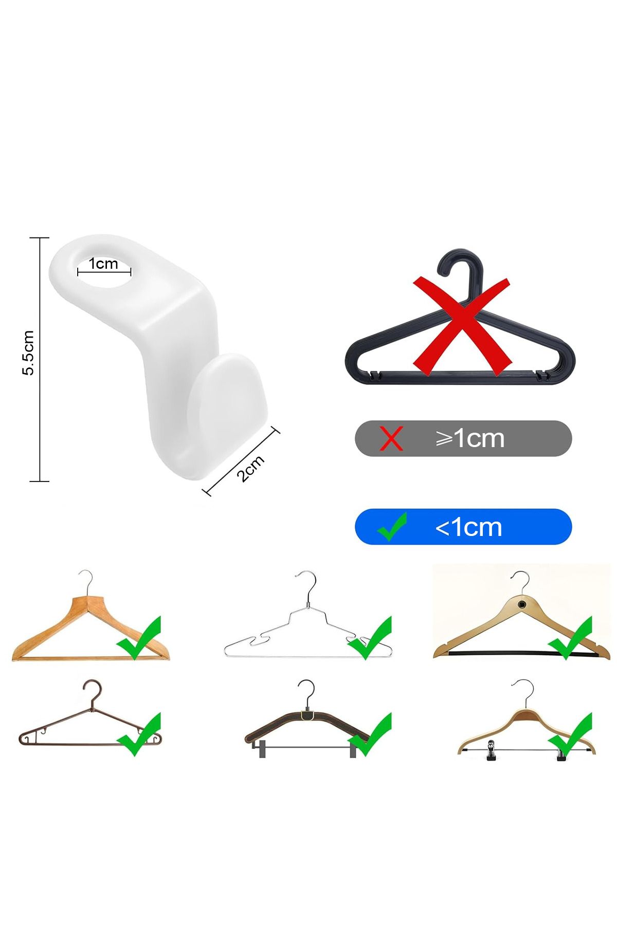 Soillium-Multi Hanger 10-Pack, Space-Saving Practical Hanger Hooks Set Organizer for Closet 8