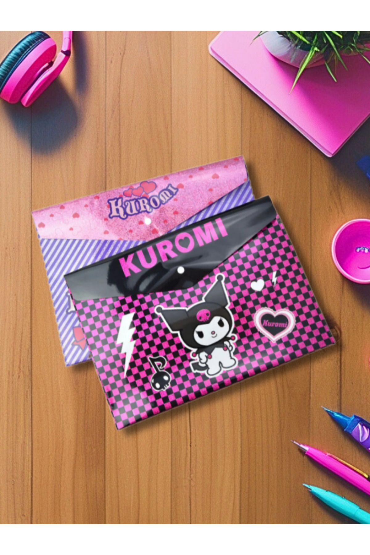Timon-Patterned Envelope File Snap File, Kromi Kuromi (2 Pcs) 1
