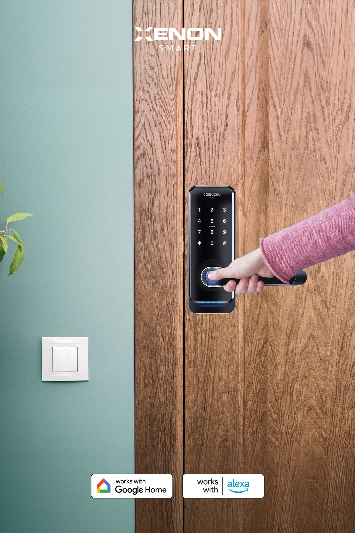 Xenon Smart-Smart Door Lock - Mobile App, Fingerprint Password, Rfid, Wi-Fi, Google Home & Alexa Control X8056 2