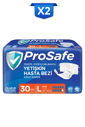 PROSAFE Belbantlı Yetişkin Hasta Bezi Islaklık Göstergeli 100-150cm Büyük (L)...