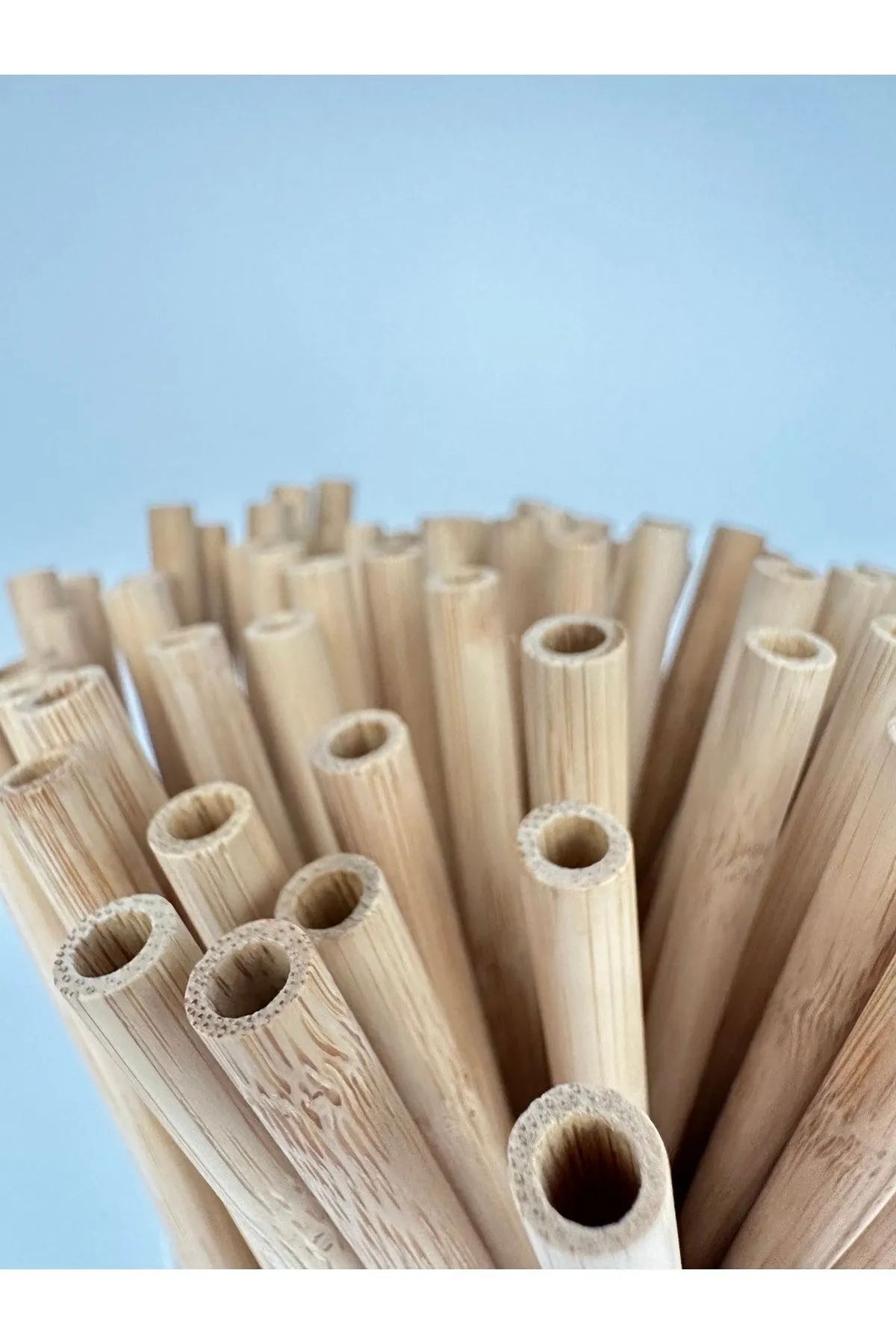yuandong % 100 Doğal Bambu Pipet 20 Cm 25 Adet, Doğal Pipet
