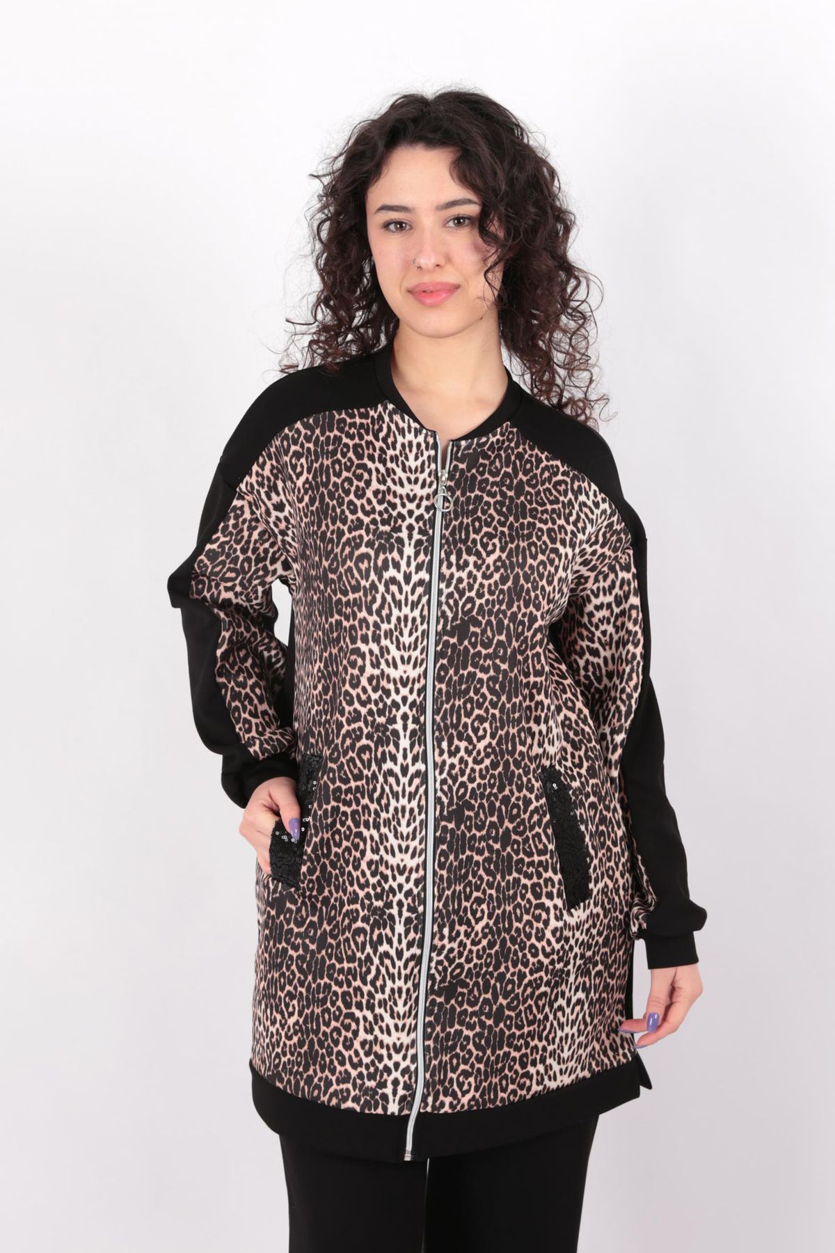 شنل طرح پلنگ زنانه 140040 Aynaz