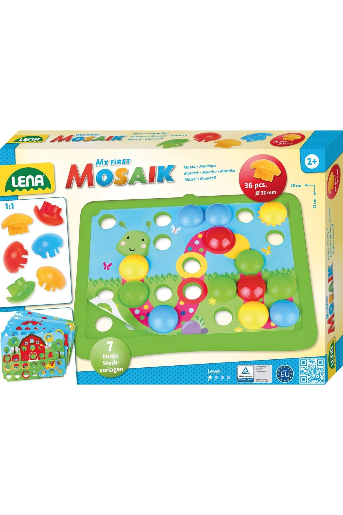 LENA Set Creativ Mozaic Multicolor Cu 120 Piese De 15 Mm Opac - Mărime unică