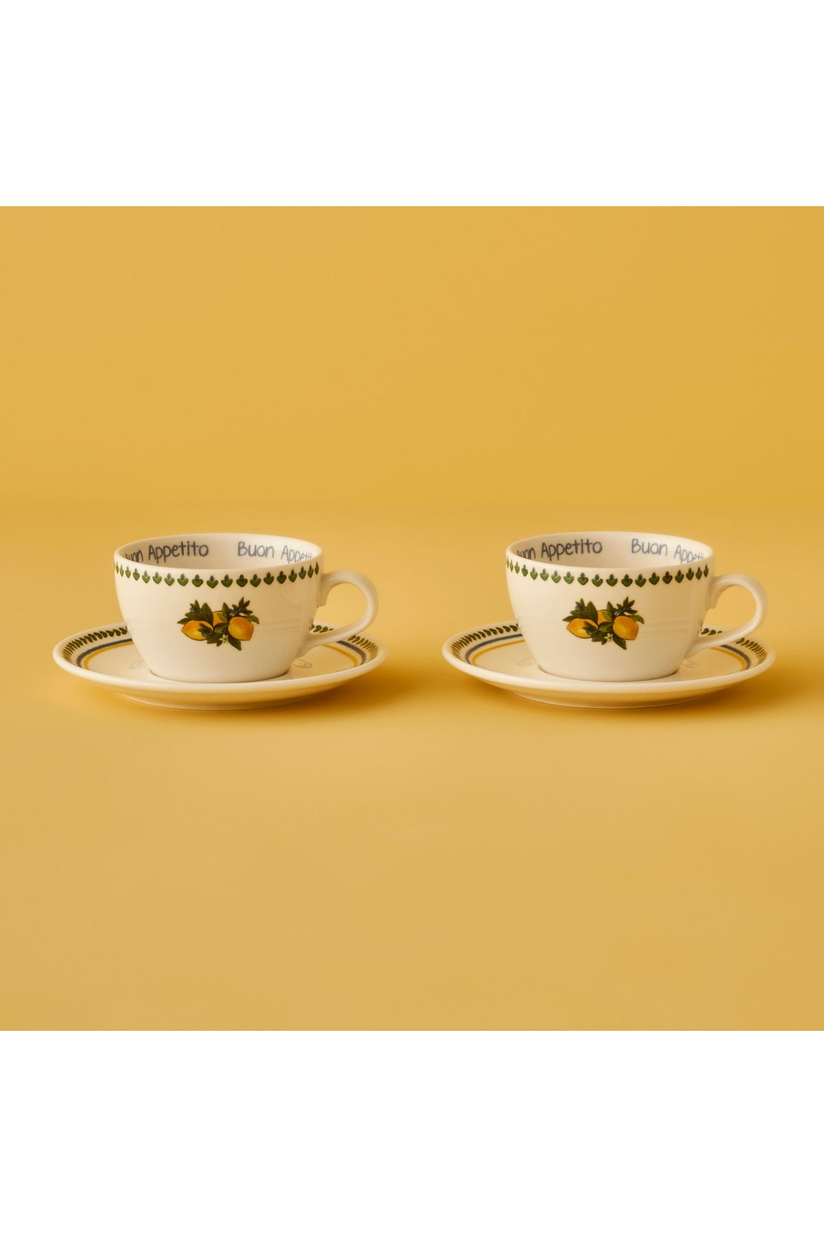 Bella Maison Lemoncello Porselen 2'li Çay Fincanı Seti (270 cc)