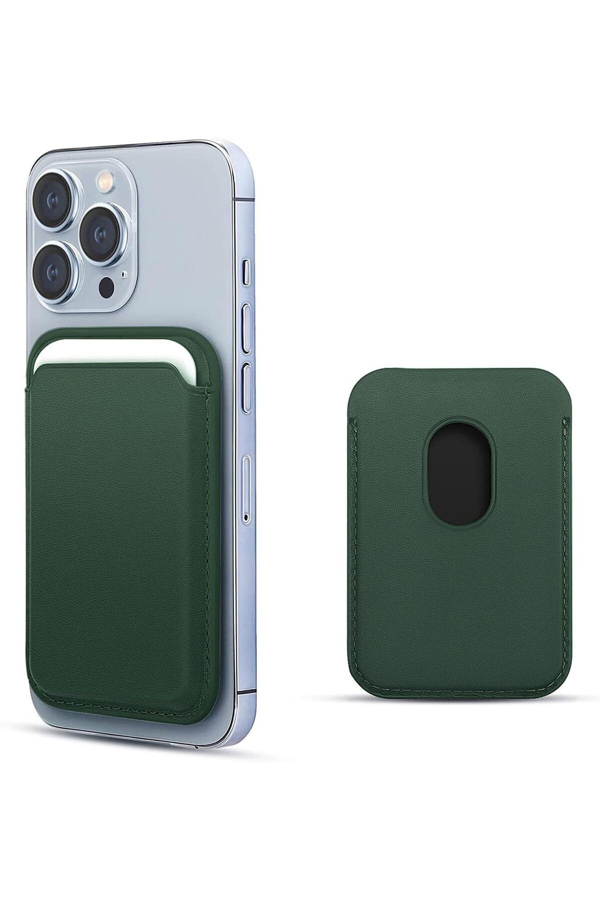 STOREMAX SRT Kılıf iPhone 15 Pro Max için Leather Wallet MagSafe Koyu Yeşil [iPhone 15 Pro Max ile Uyuml
