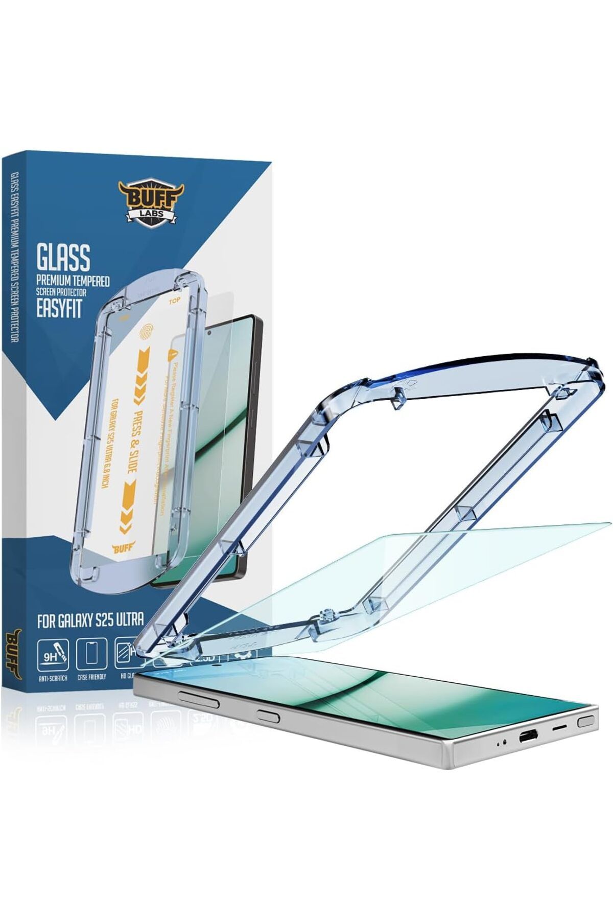 Mu Art Ahşap Mrt Galaxy S25 Serisi ile Uyumlu EasyFit Glass Kolay Uygulama Aparatlı Ekran Koruyucu Temperli Cam