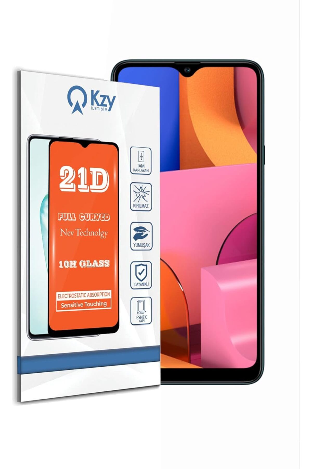 STOREMAX OZN İLETİŞİM Galaxy A20S ile uyumlu Tam Kaplayan 21D Temperli Ekran Koruyucu Cam OZNstre 109463