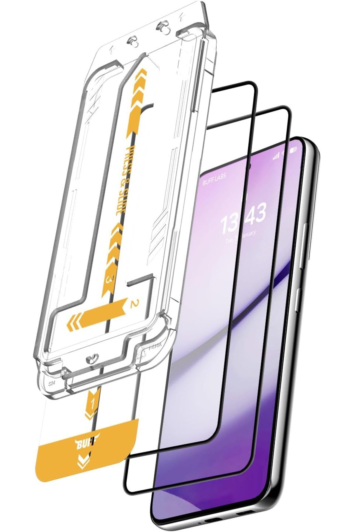 Mu Art Ahşap Mrt Galaxy S25 Serisi ile Uyumlu 5D EasyFit 2 Adet Kolay Uygulama Aparatlı Ekran Koruyucu Temperli