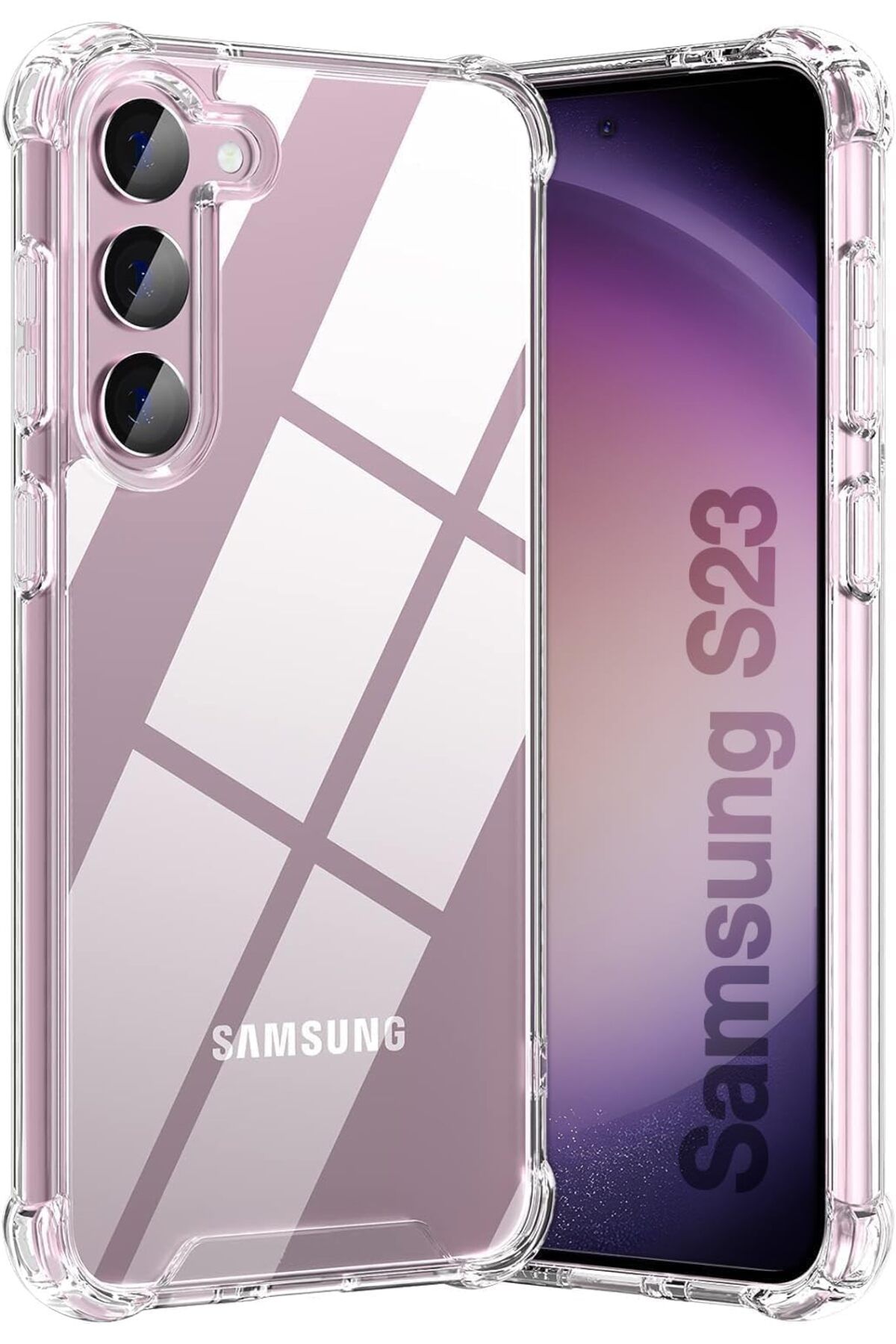 STOREMAX Galaxy S23 Uyumlu Anti Shock Darbe Emici S23 (6.1') Şeffaf Silikon TPU Clear Kılıf, Transparent