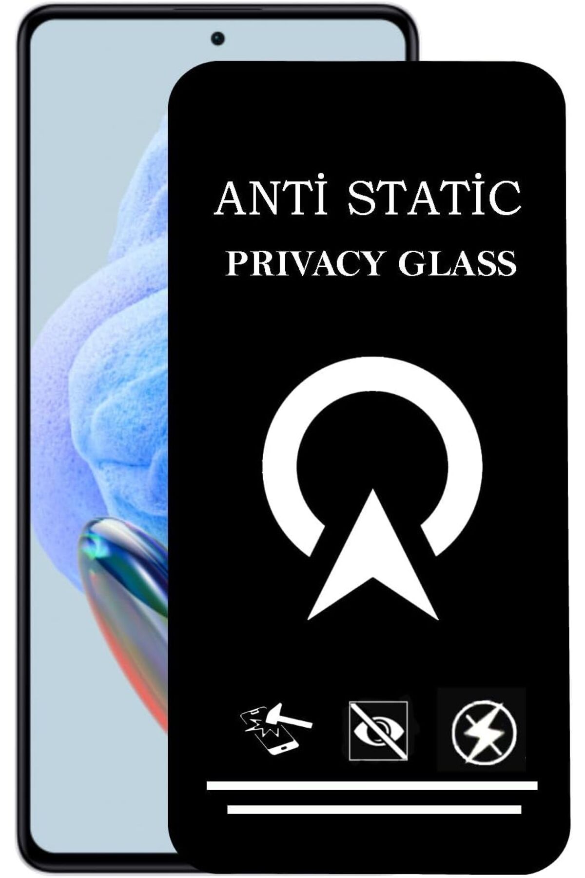 STOREMAX OZN İLETİŞİM Xiaomi Redmi Note 12 Pro 5G Tam Kaplayan Anti Statik Görünmez Safir Ekran Koruyuc