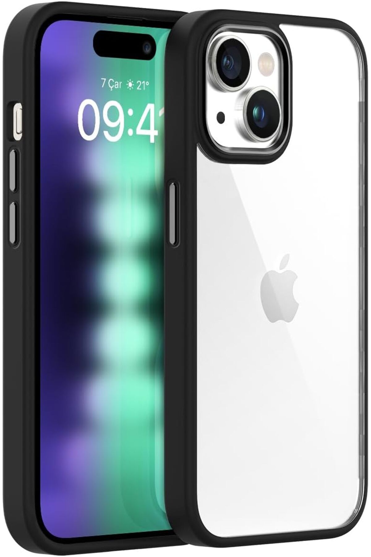 STOREMAX LABS Buff iPhone 15 Plus ile Uyumlu New Air Bumper Kılıf, Koruyucu Telefon Kılıfı (Siyah) Tren