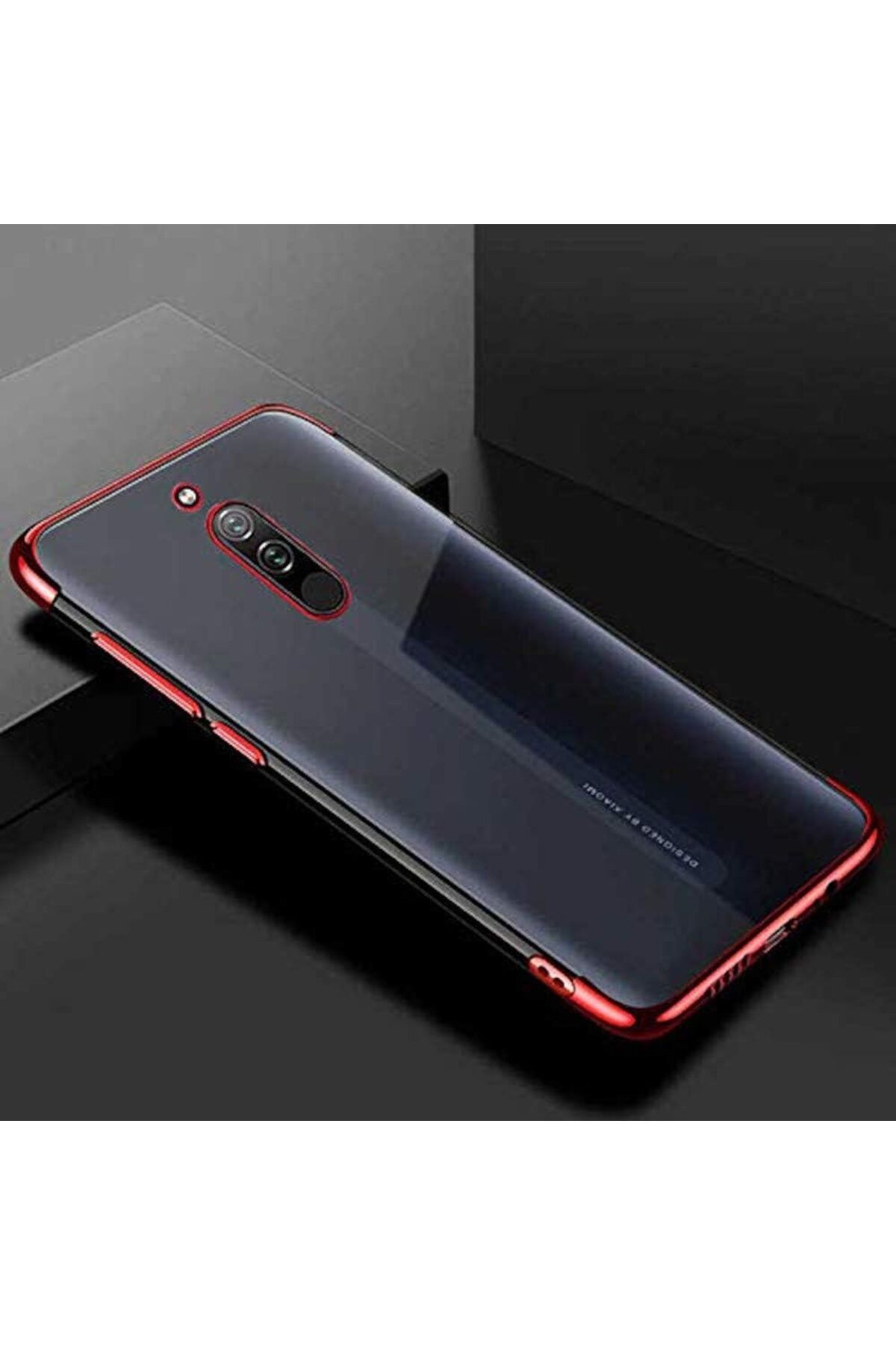 STOREMAX Rom Xiaomi Redmi 8 ile Uyumlu Dört Köşeli Lazer Kırmızı Cep Telefonu Kılıfı Romshp 1067323