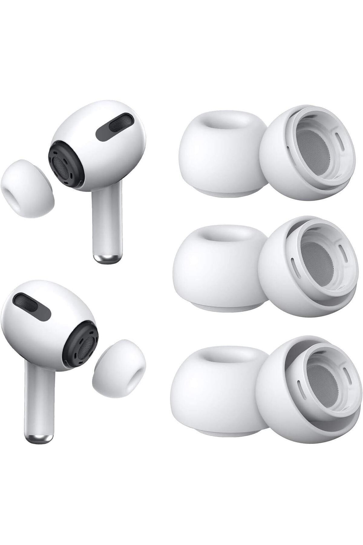 STOREMAX AirPods Pro 2.Nesil için Kulaklık Uçları - 6 set (XS/S/L) [AirPods Pro 2. Nesil ile Uyumlu Kıl