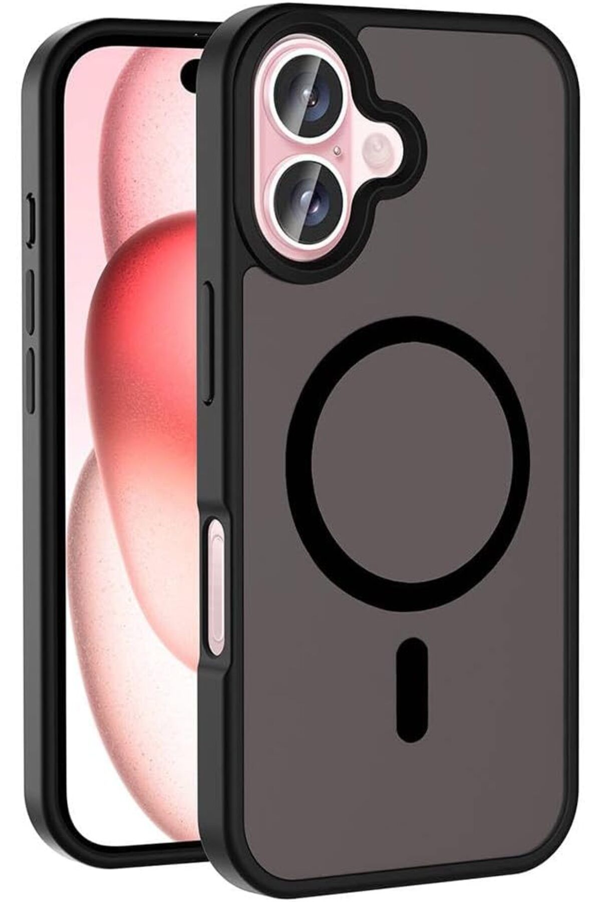 STOREMAX OZN İle Uyumlu iPhone 16 Kılıf Magsafe Şarj Özellikli Mat Arka Yüzey ZORE Sio Kapak Siyah OZNs