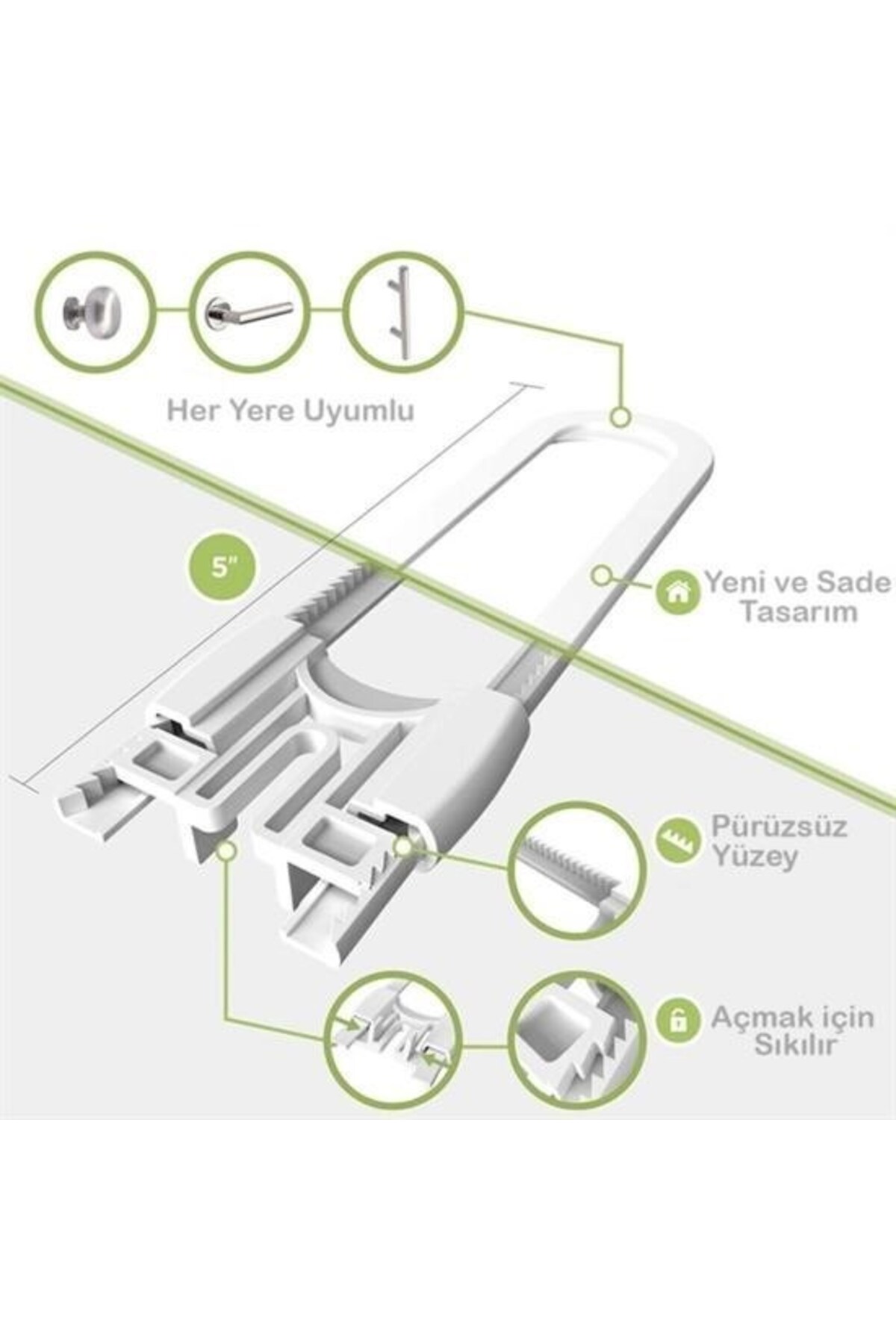 NW NessiWorld BUFFER® Bebek Çocuk Çekmece ve Dolap Koruma Raylı Güvenlik Sistemi Emniyet Kilidi/ Bay Her Telden fotoğrafı 5 (önizleme)