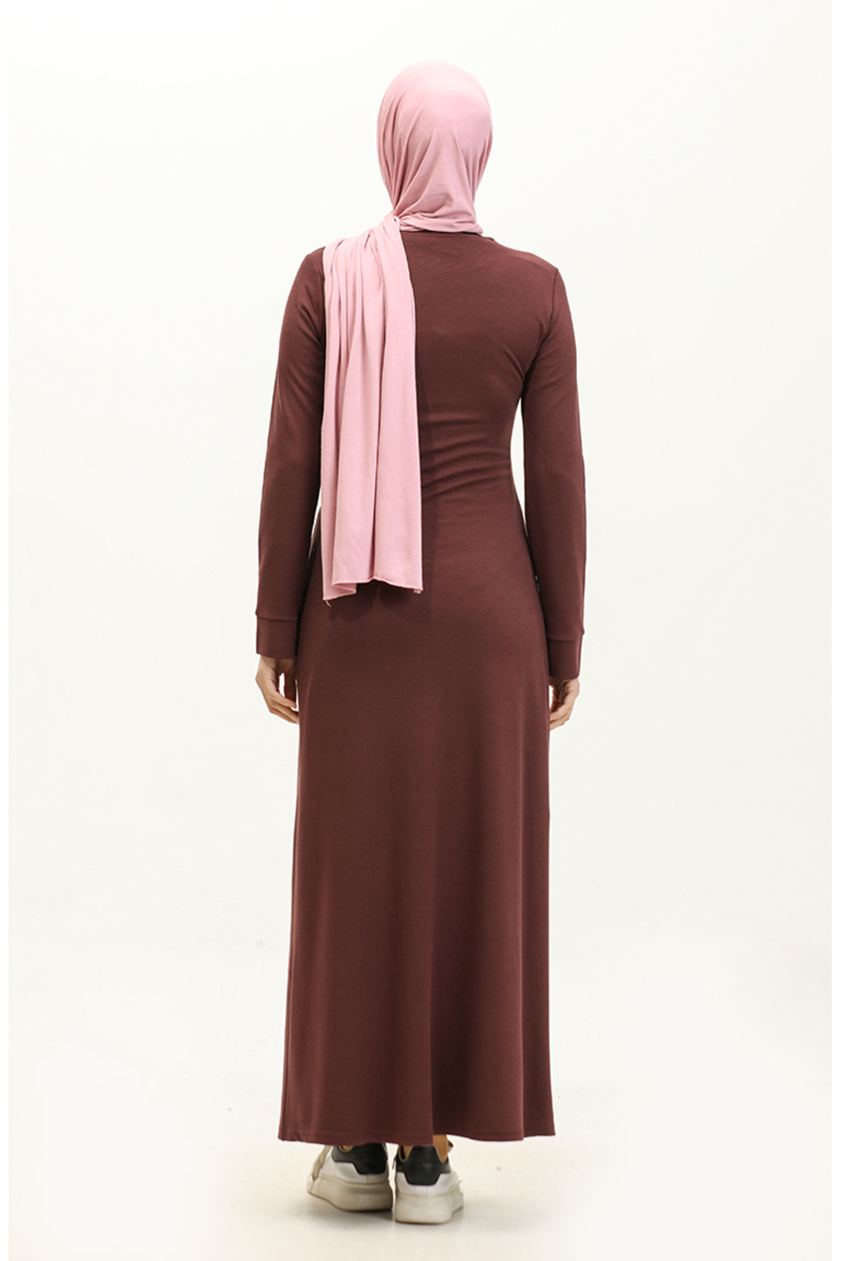 sefamerve-Pflaumenfarbenes Kleid mit Reißverschluss – 2144-05 5