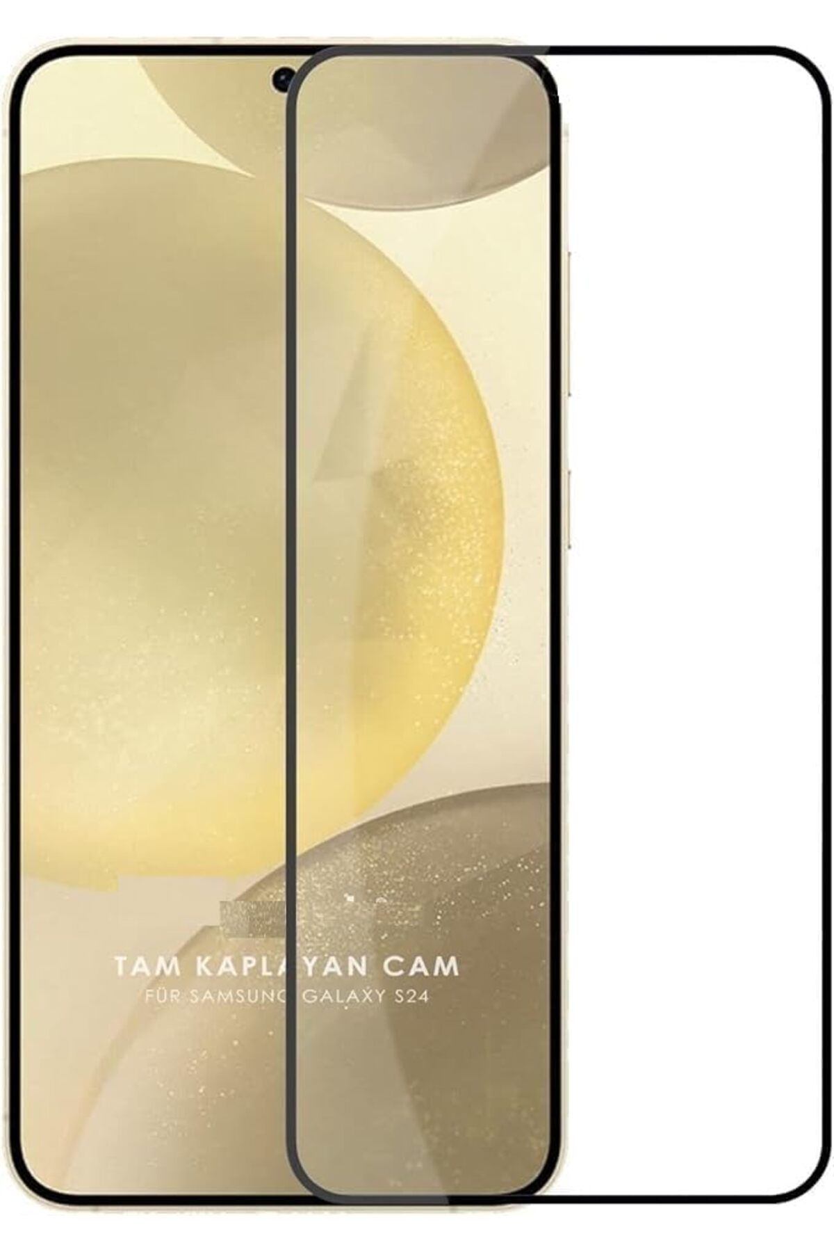 Mu Art Ahşap Mrt es Galaxy S24 için Ekranı Tam kaplayan Full Ekran Koruyucu Cam, Full Tam koruma Kırılmaz Ca