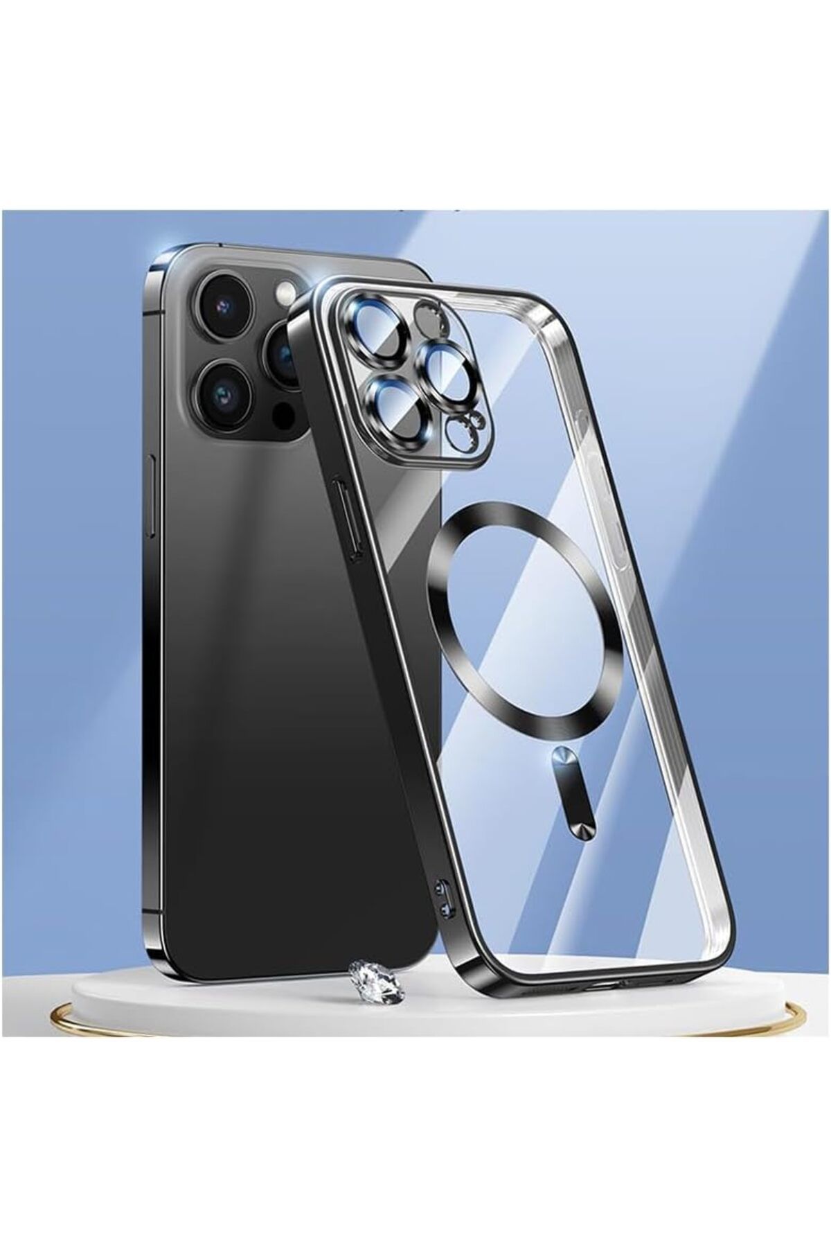 STOREMAX ELZ 15 Pro Max Uyumlu Kılıf Kamera Lens ve Hoparlör Toz Korumalı Kablosuz Şarj Özellikli Esnek
