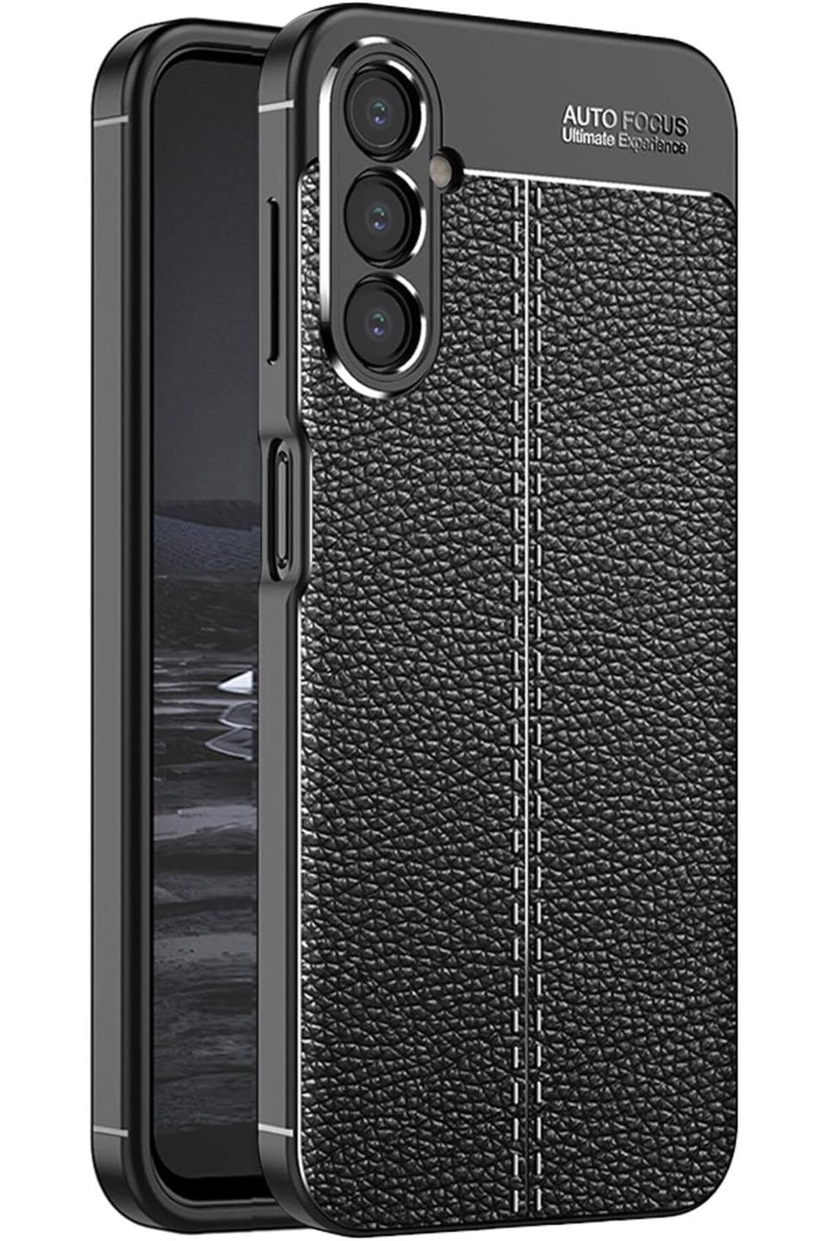 STOREMAX Galaxy A54 için Kılıf Deri Dokulu Silikon Siyah [Galaxy A54 ile Uyumlu Kılıf - Siyah] TrendBaz