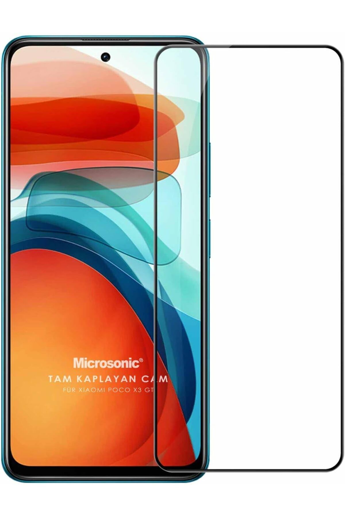 STOREMAX OZN Xiaomi Poco X3 GT Tam Kaplayan Temperli Cam Ekran Koruyucu Siyah OZNstre 1094633