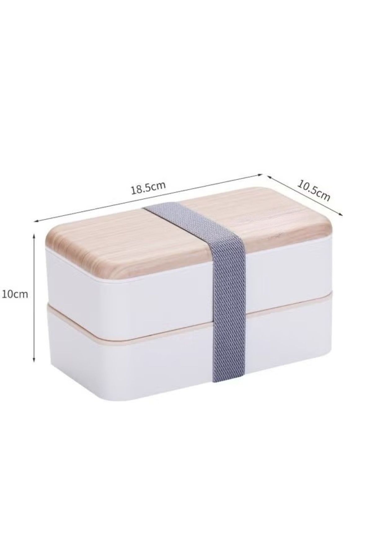 COOYA-Double Layer Lunch Box,Container Bundle Divider with Plastic Cutlery and Nylon Sealing Tape(1200ml) 1