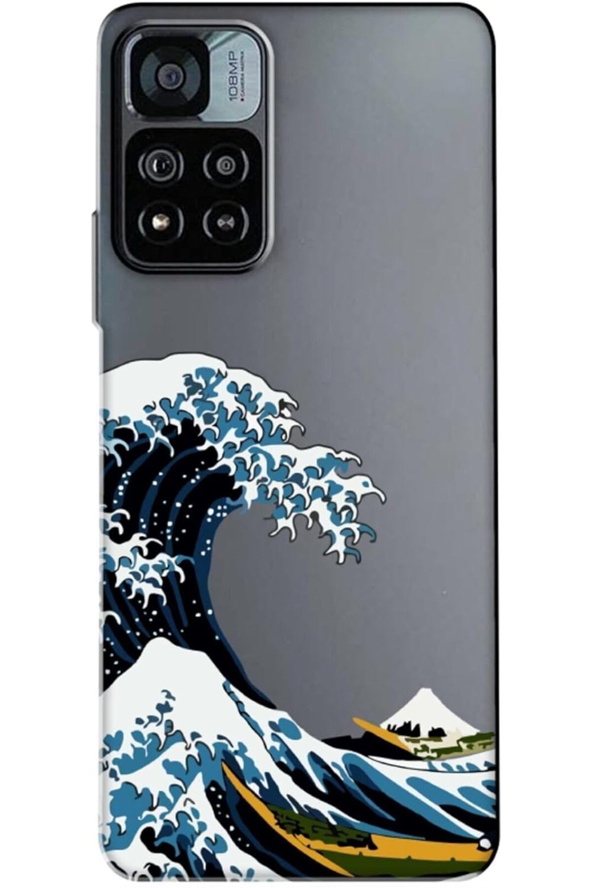 STOREMAX Rom Redmi Note 11 Pro ile uyumlu Şeffaf Kanagawa Telefon Kılıfı Romshp 1067323