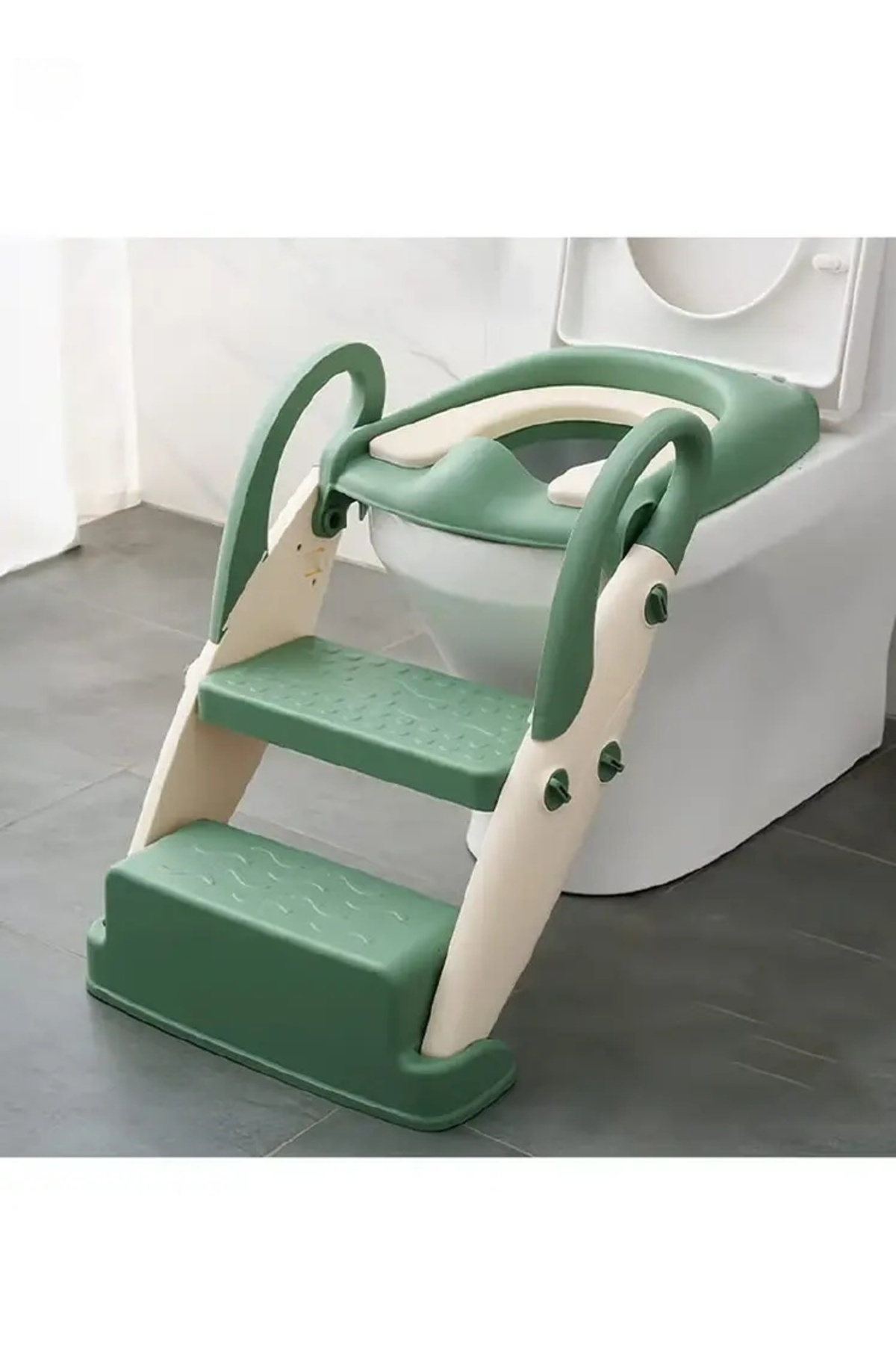 COOYA-Potty Training Seat for Kids, Foldable with Sturdy Non-Slip Step Stool Ladder, Green 1