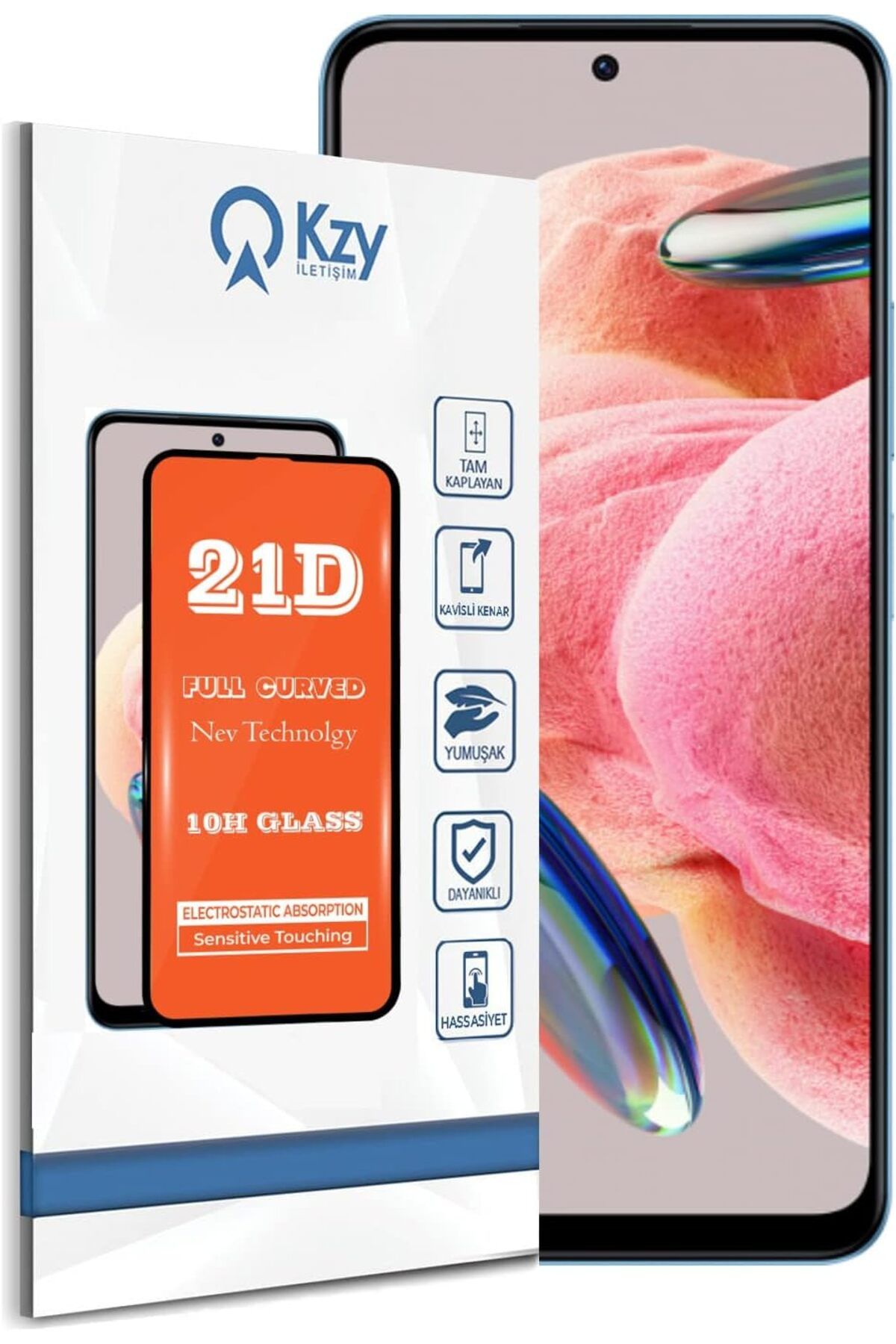 STOREMAX OZN İLETİŞİM Xiaomi Redmi Note 12 Tam Kaplayan 21D Temperli Ekran Koruyucu Cam OZNstre 1094633