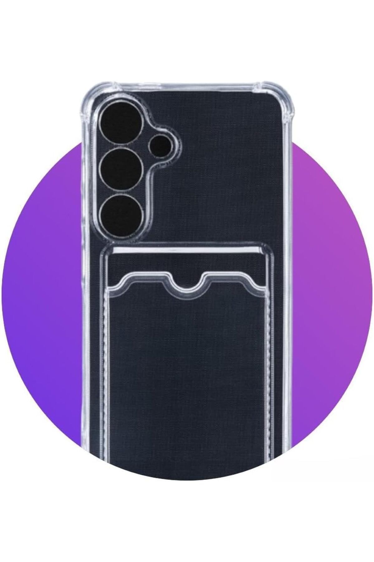 LUXE Galaxy S24 İle Uyumlu Kartlıklı, Darbeye Dayanıklı (Shockproof) Şeffaf Kılıfı LXSHP 105552