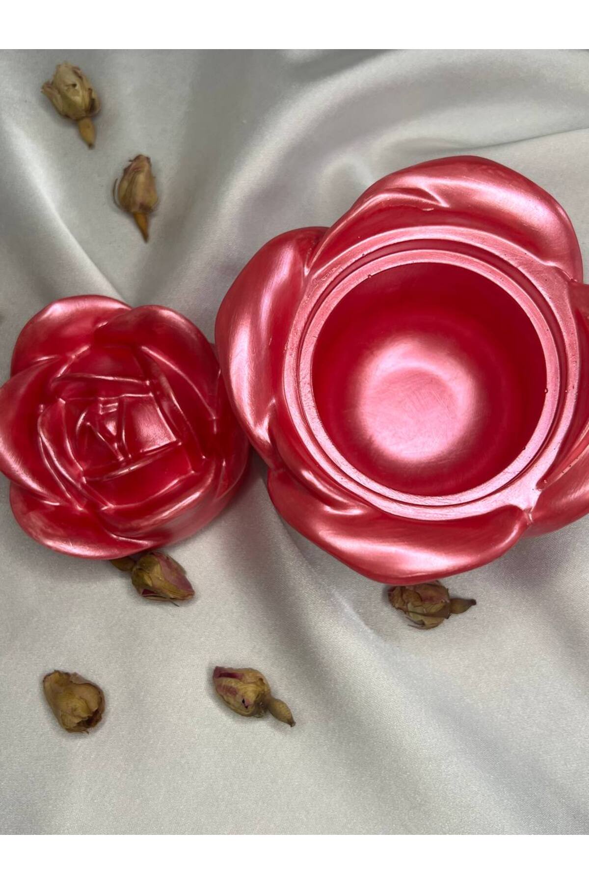 t.k.818さま♡ Love Candle Dekor Pembe Gül Kapaklı Dekoratif Takı Kutusu, Gül