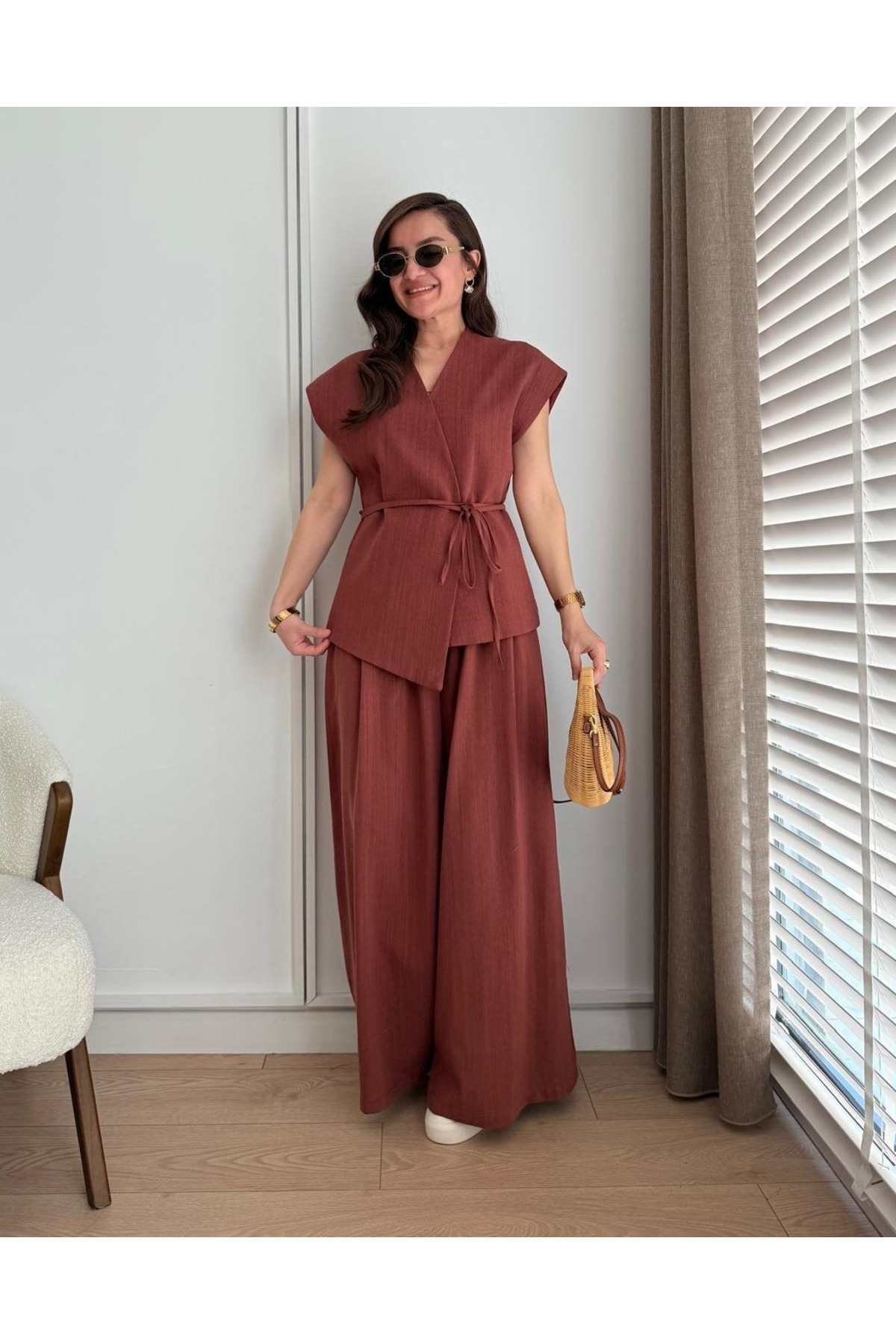 My Blog-Tile Juana Weste Hose Leinen Anzug - 8591 3