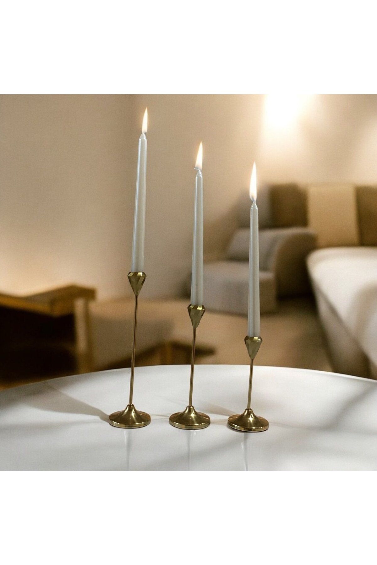 Gold home design 3'lü Dekoratif Gold Burgu Metal mumluk