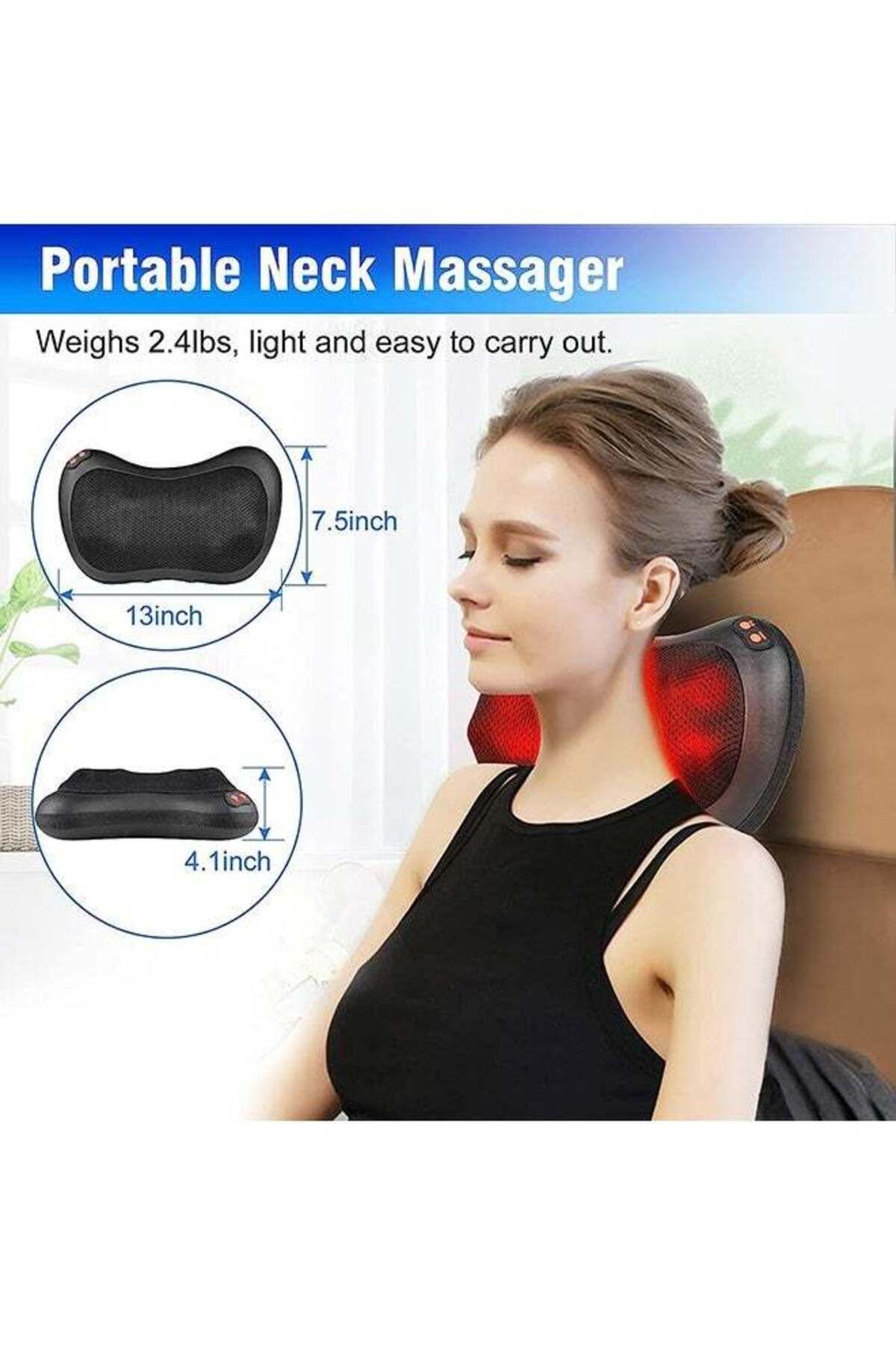 Saharaz-Massager with Heat,3 Speeds & Timer, 15 Minutes Automatic Shut-Off Protection,2 Adapters Included 4