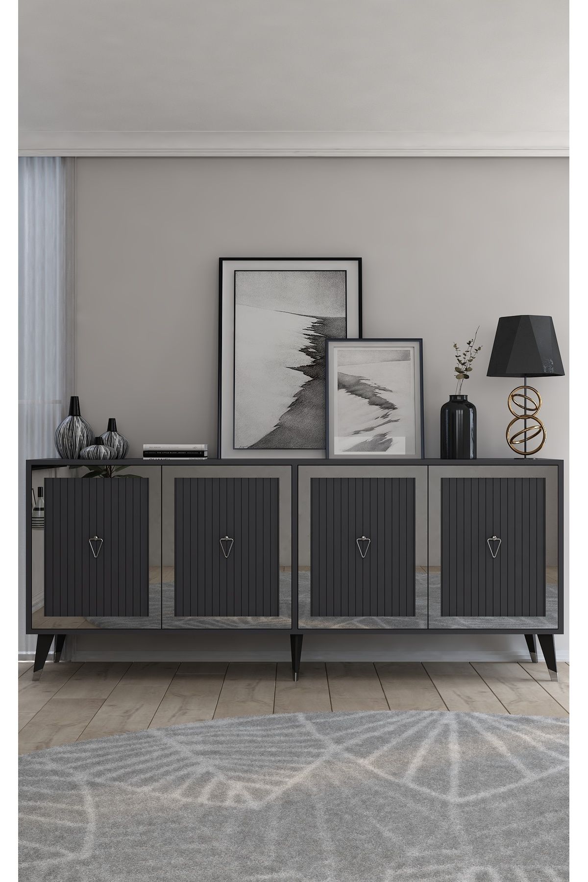 DemonteHome BENNERDH (KX180) KONSOL ANTRASİT-GÜMÜŞ