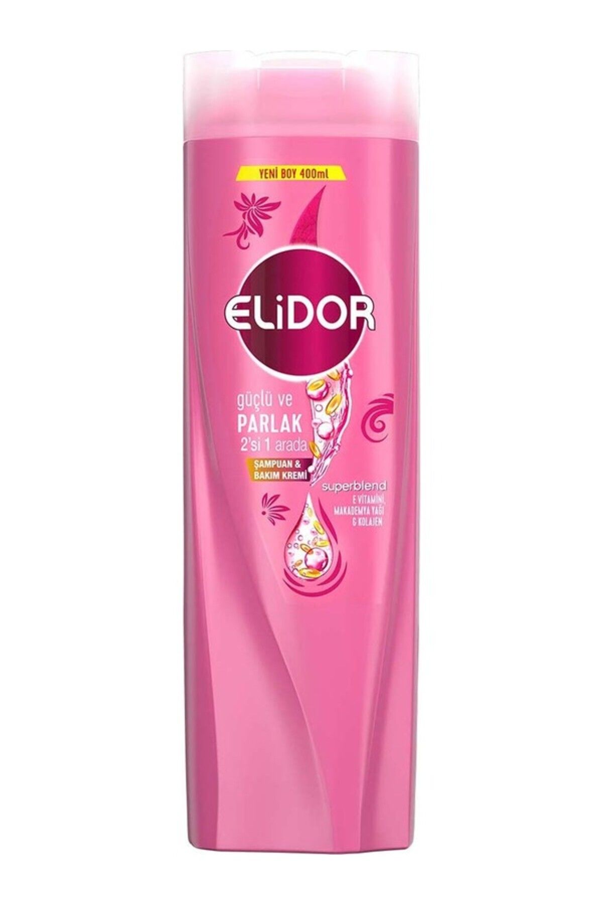 Elidor-Superblend 2 in 1 Shampoo and Conditioner Strong and Shiny Vitamin E Macadamia Oil 400 ml 3