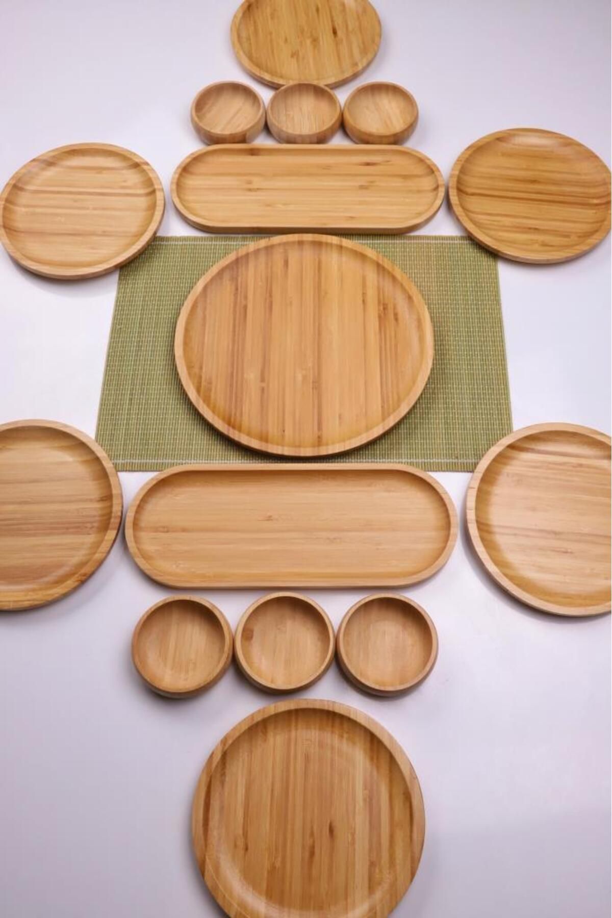 Atbyhome Bambu Harmony 6 Kişilik 15 Parça Bambu Kahvaltı Seti - Kahvaltı Takımı Sunum Seti
