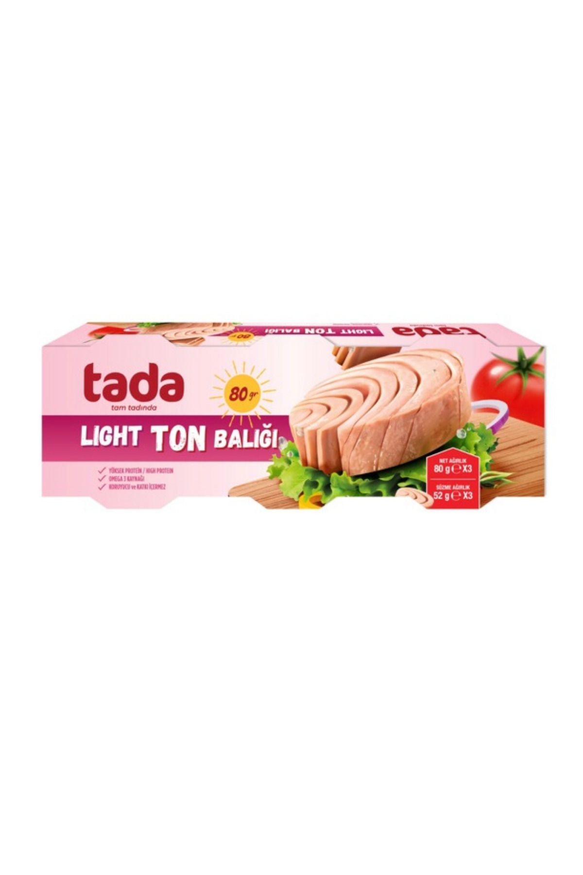 Tada Light Ton Balığı Konservesi 80 Gr 3'lü