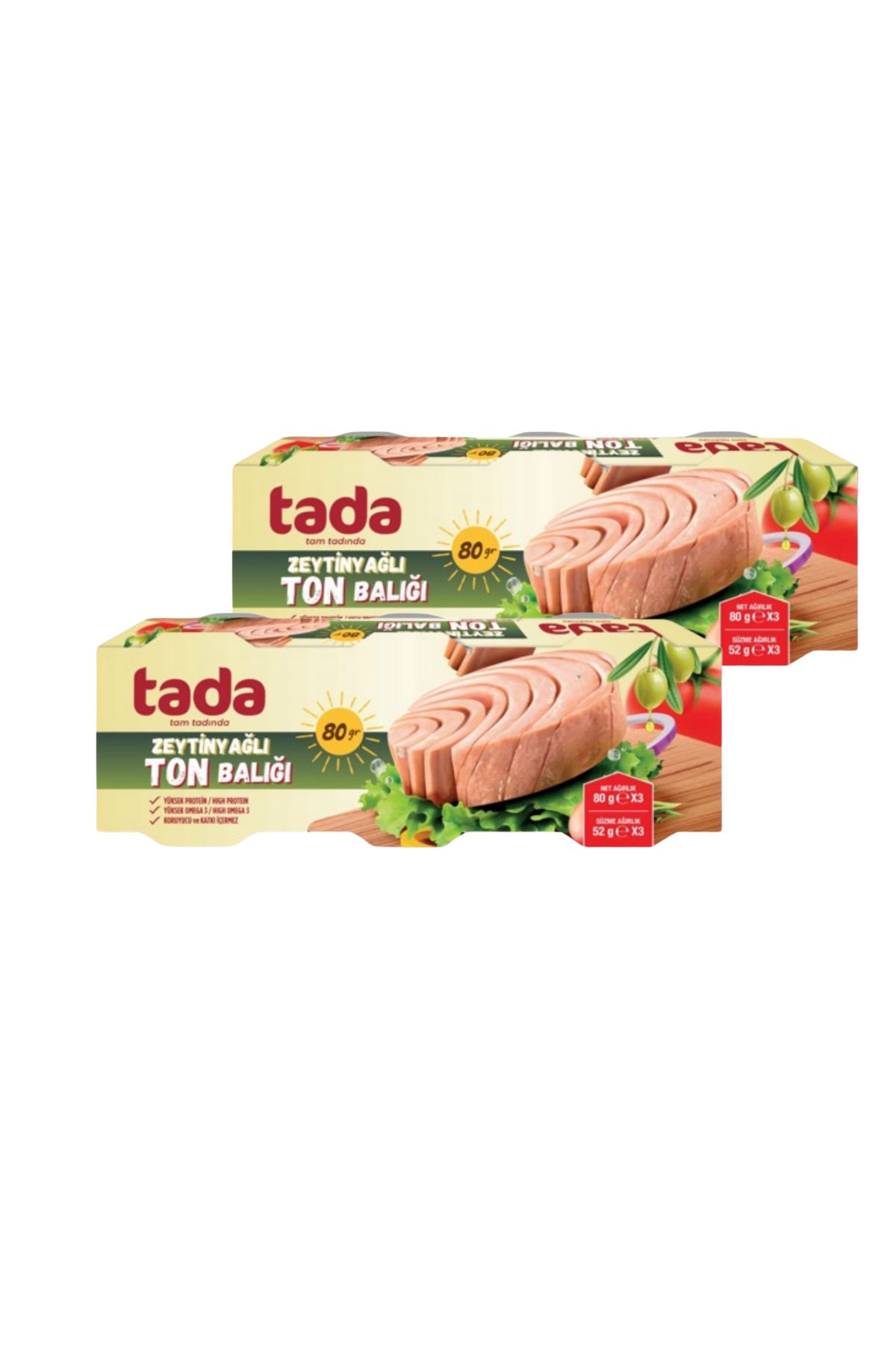 Tada Zeytinyağlı Ton Balığı Konservesi 80 Gr 3'lü (2 Adet)