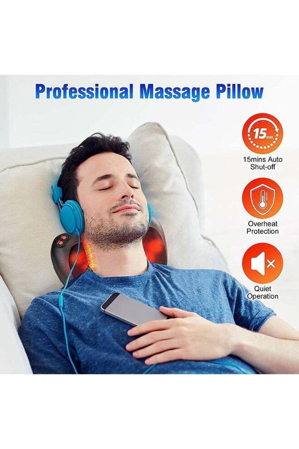Saharaz-Massager with Heat,3 Speeds & Timer, 15 Minutes Automatic Shut-Off Protection,2 Adapters Included 3