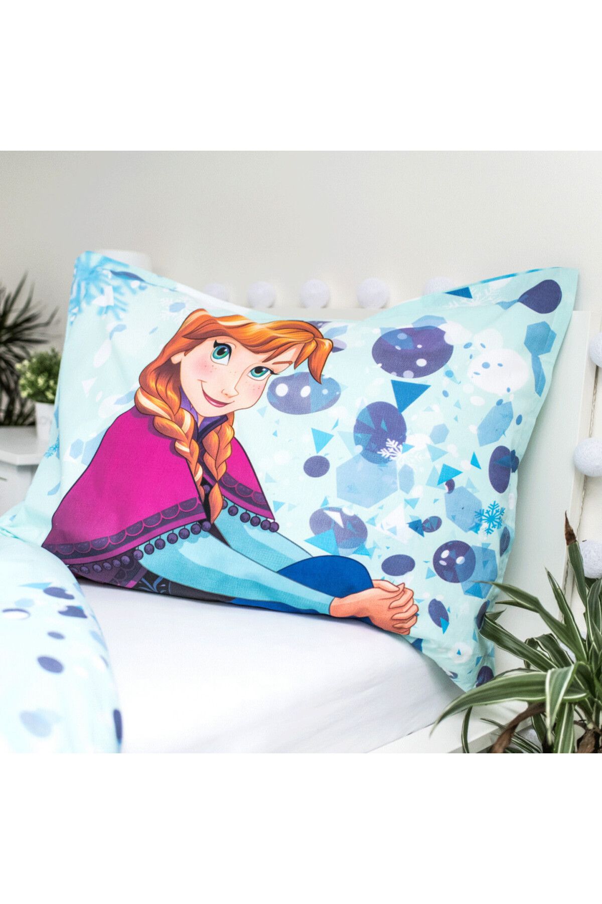 Frozen-Set 2 piese lenjerie de pat, Husa pilota, 140x200 cm, husa perna, 70x90 cm, Multicolor, Frozen 4