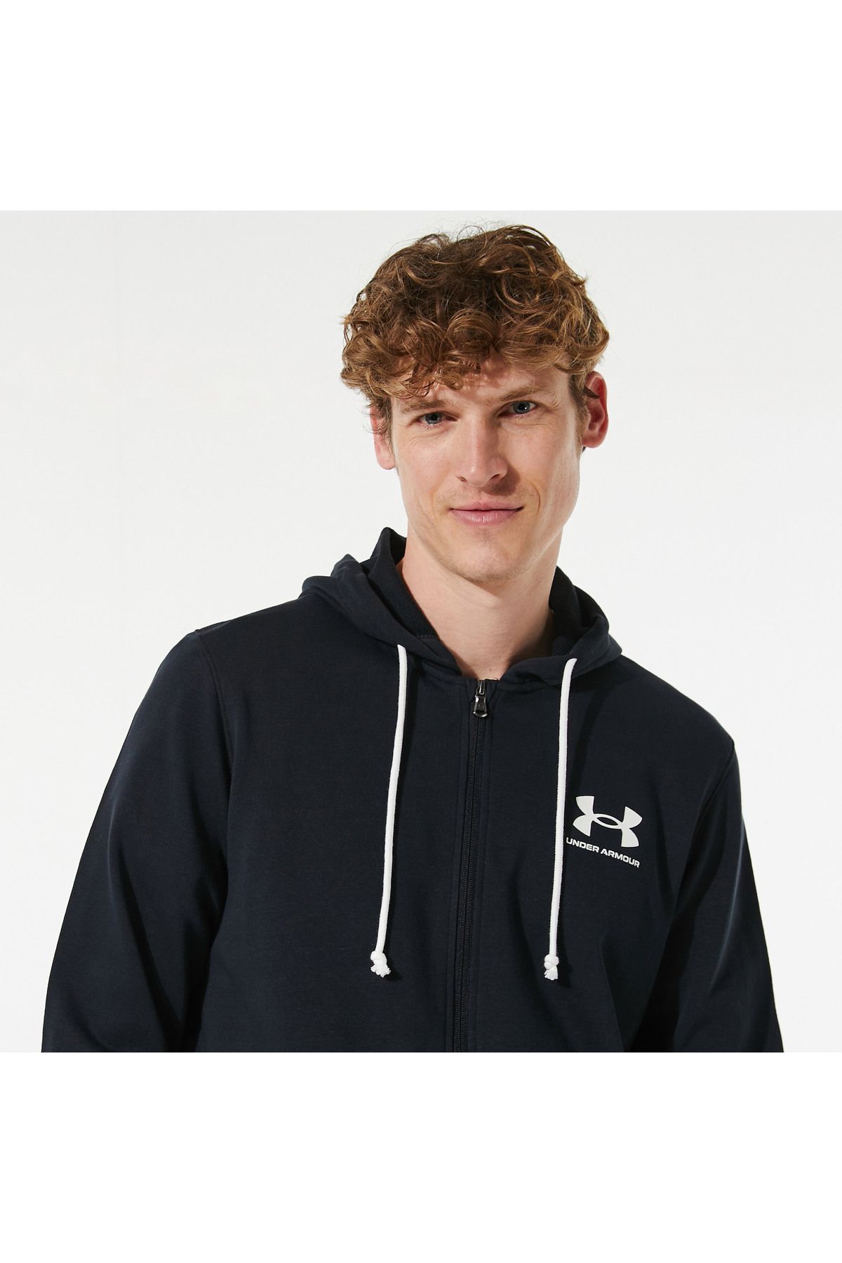 سویشرت ورزشی مشکی مردانه رقیب تری با زیپ اندازه کامل 1370409 001 Under Armour