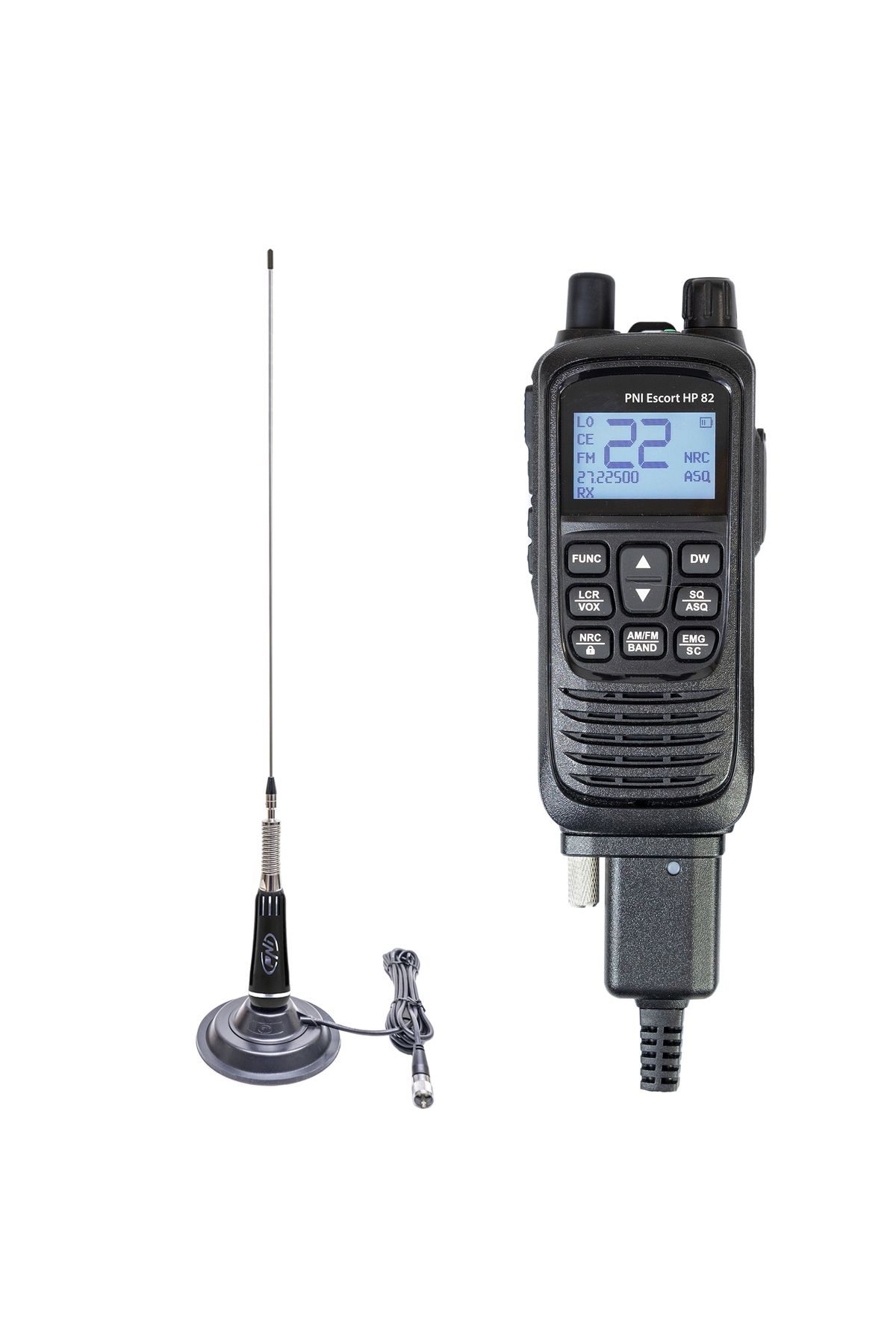 PNI Kit Statie Radio Cb Portabila Pni Hp 82, Multi Standard, 4w, 12v, Am-fm Cu Antena - One Size