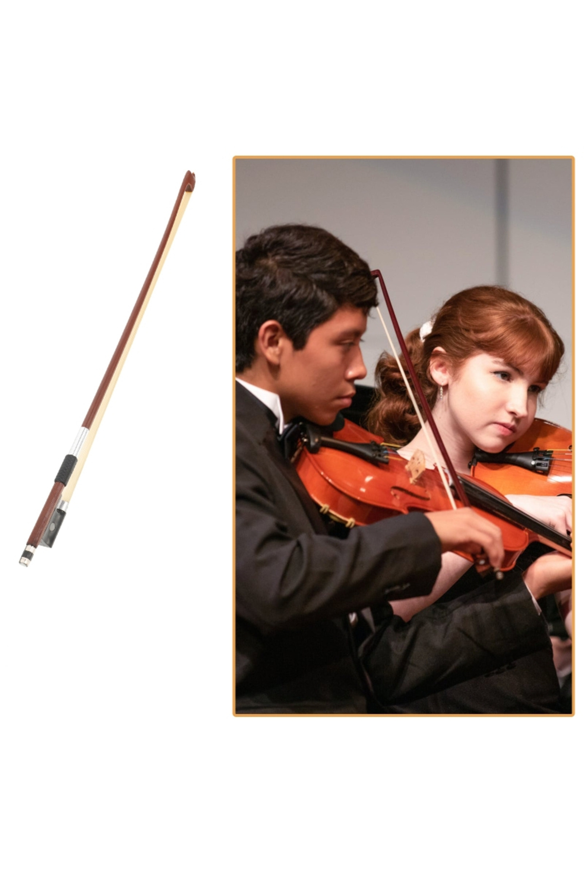 Depox-IdeallStore® Violin Bow, One Sound, Wood, Synthetic Fibers, Brown 7