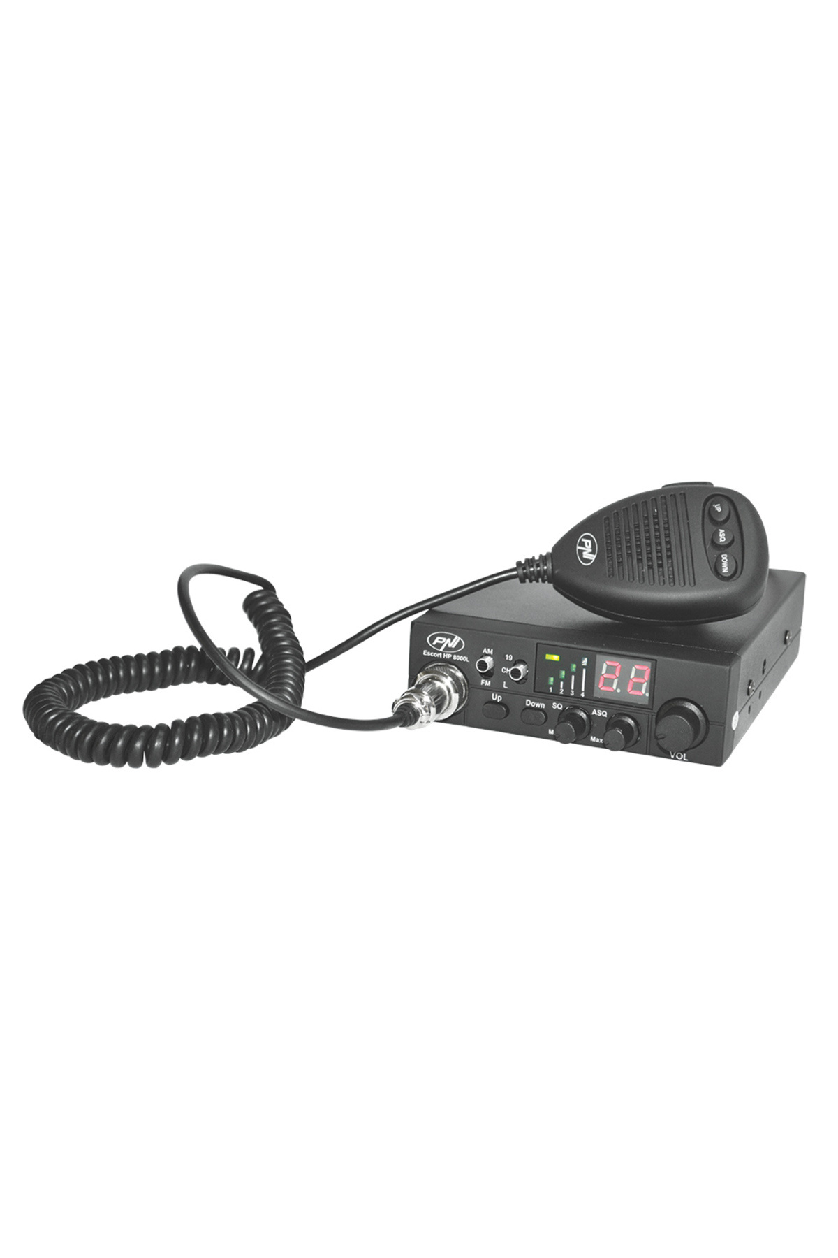 PNI Statie Radio Cb Pni Hp 8000l Cu Asq Reglabil, 12v, 4w, Lock, Mufa De Bricheta Inclusa - One Size