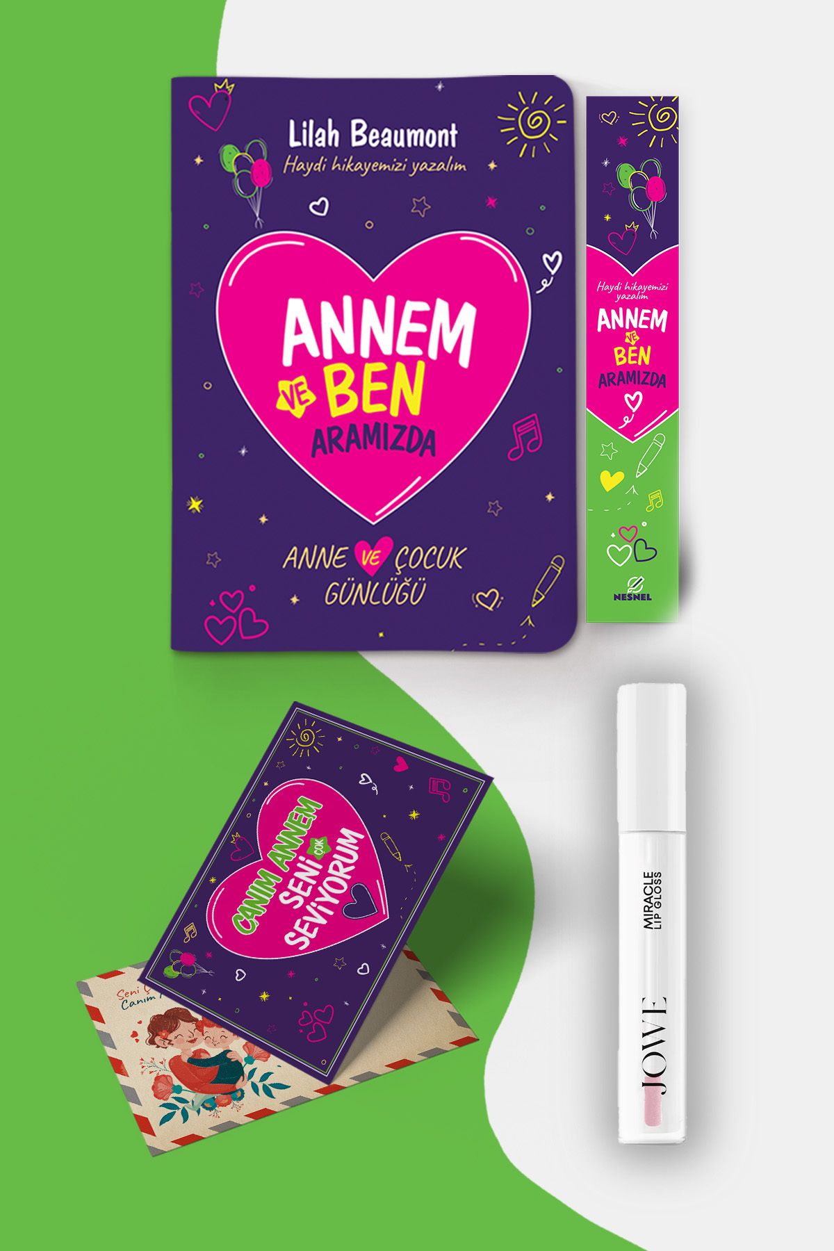 nesnel yayınlar Annem ve Ben Aramızda Günlüğü ve Jowe Miracle Lip Gloss - Renk Değiştiren Dudak Parlatıcısı - 6 ml