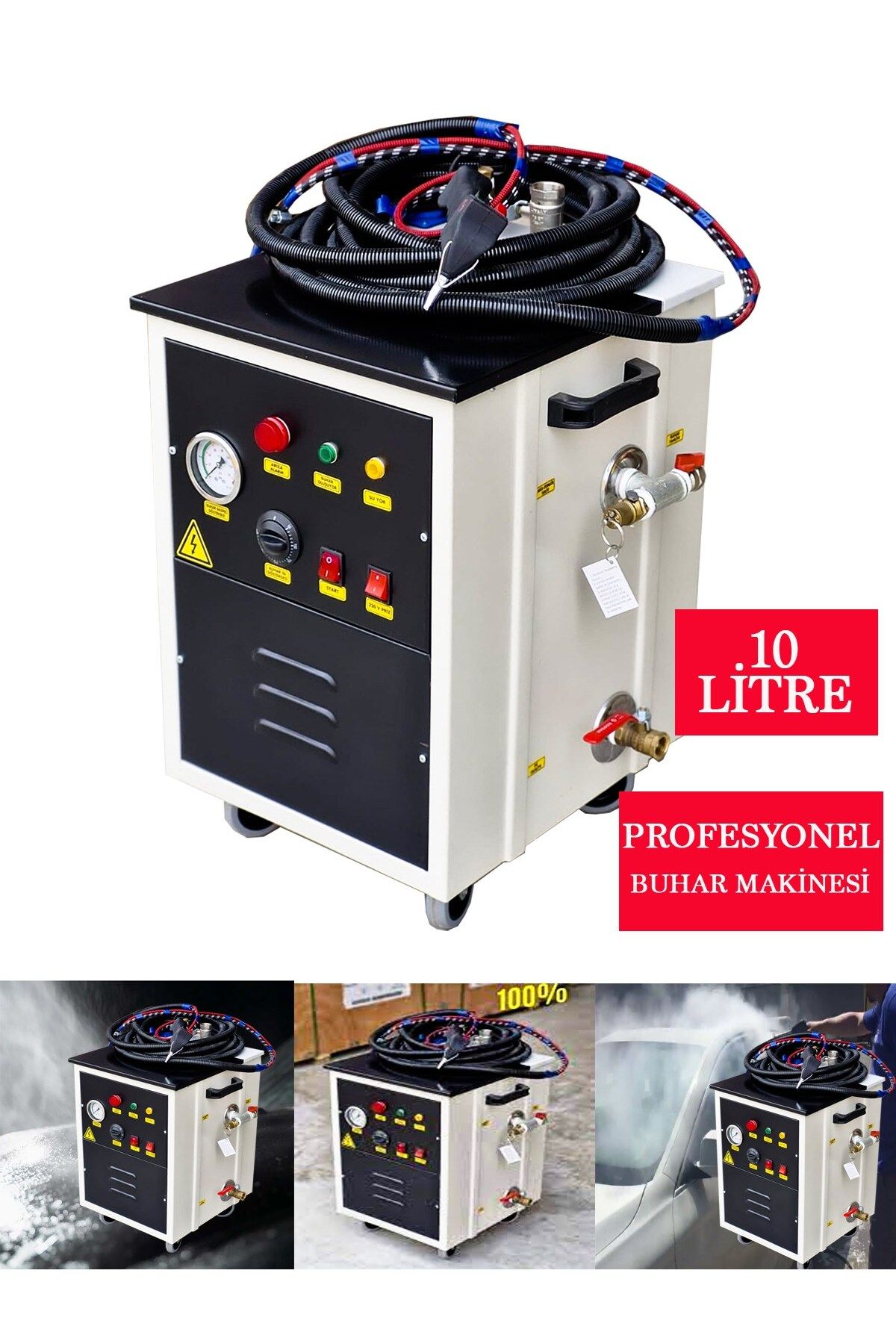OTTOMAX Pro Profesyonel 10 litre Kuaför Detay Buhar Makinesi Buharlı Yıkama Oto Kuaför
