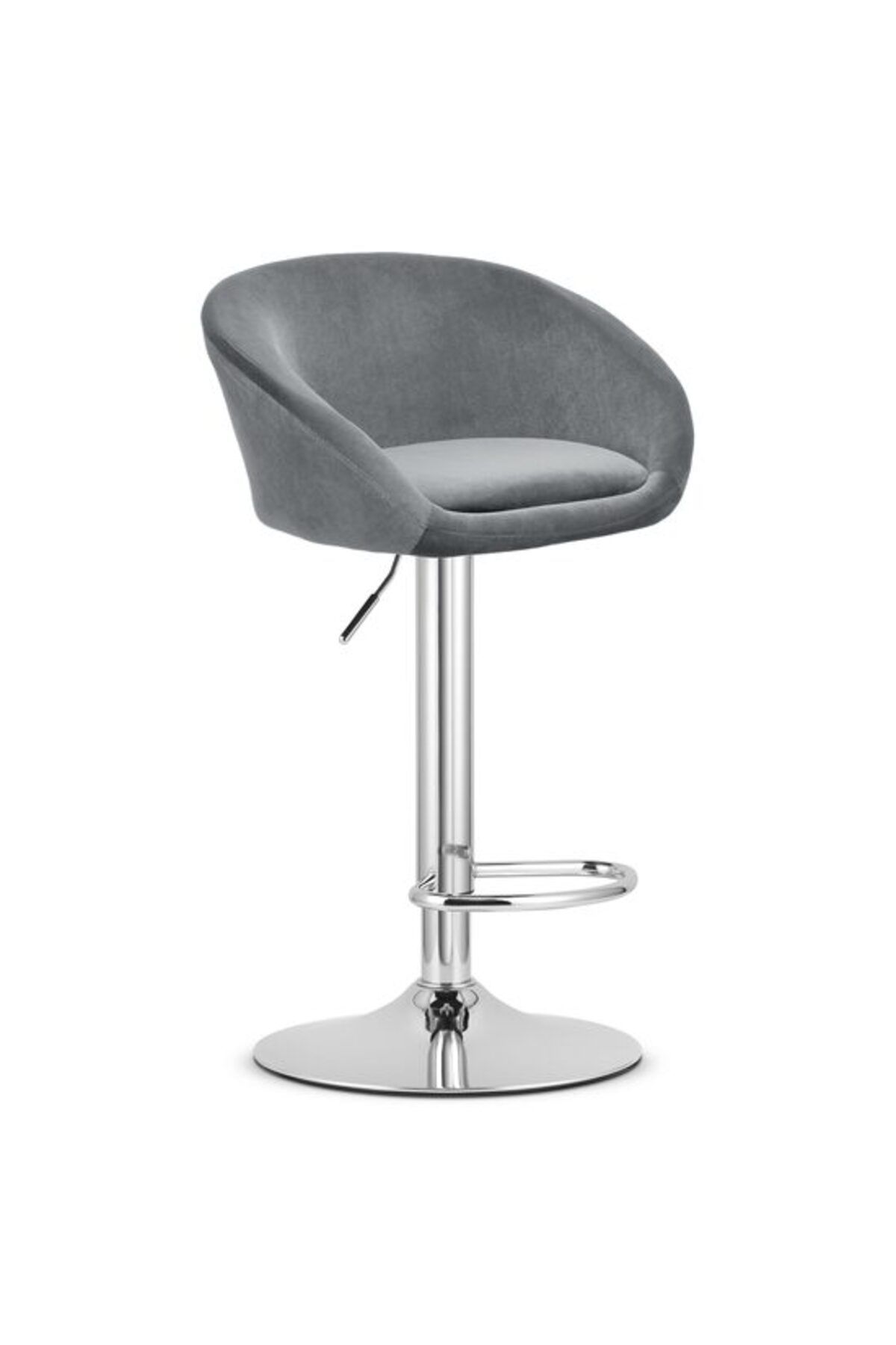 ARTOOLS Scaun De Bucătărie/bar, Artool, Est, Pivotant, Catifea, Gri Și Argintiu, 53x46x81-103 Cm - One Size
