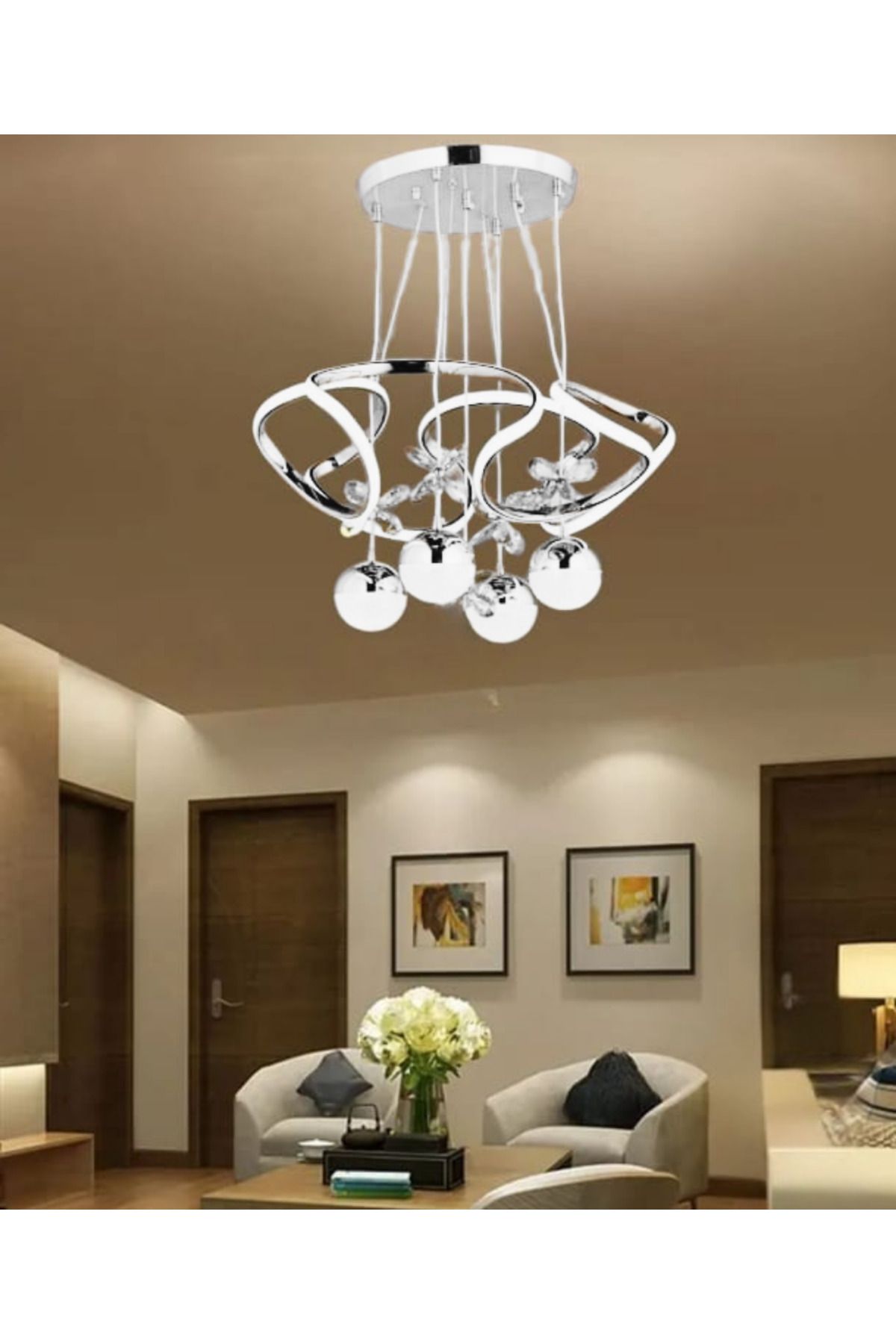 LEDEVİM Led Avize 4'lü Halozen 4 Top