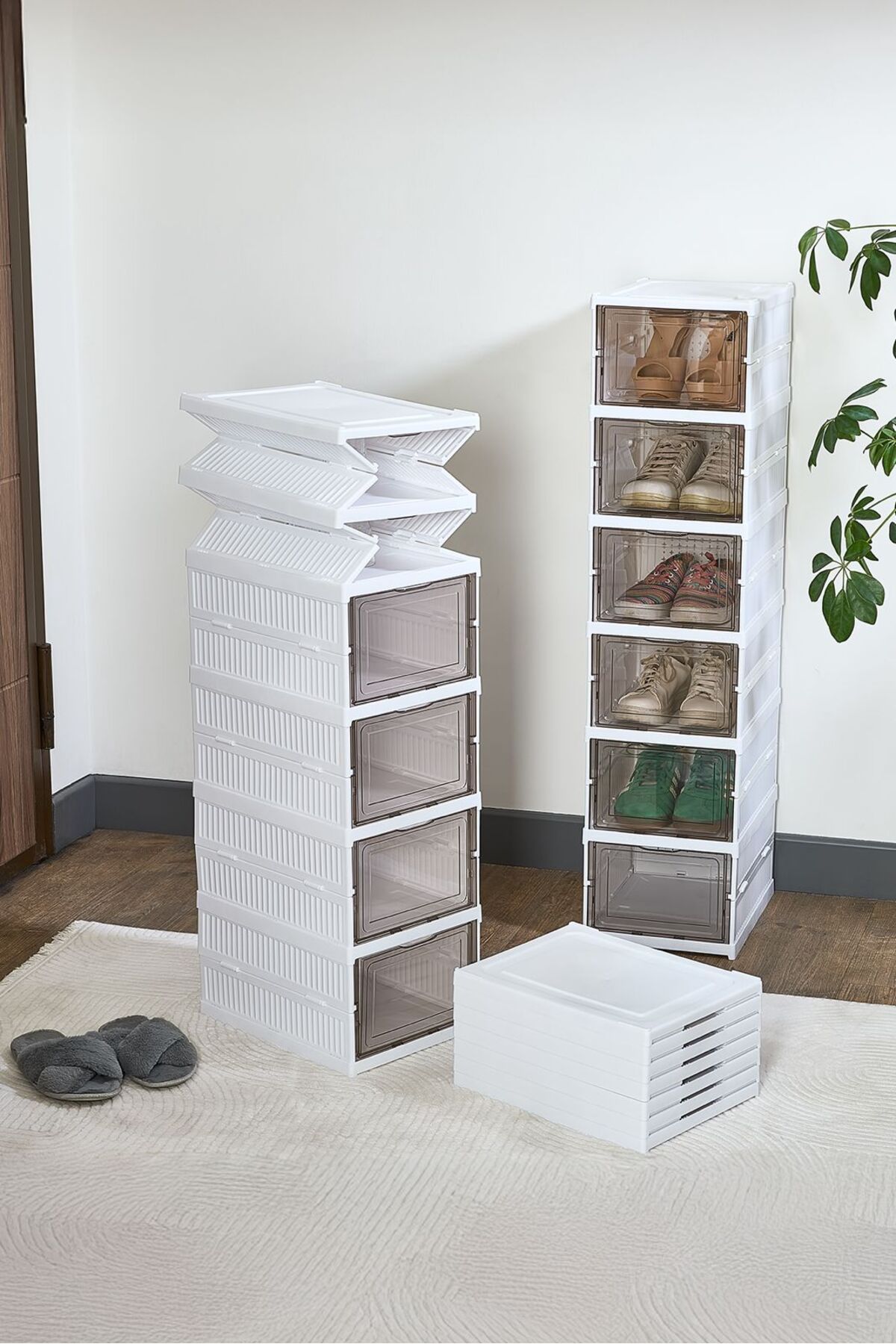 Kitchen Life-6-Shelf Foldable Shoe Rack Portable Multipurpose Spacious Cabinet and Shelf 3